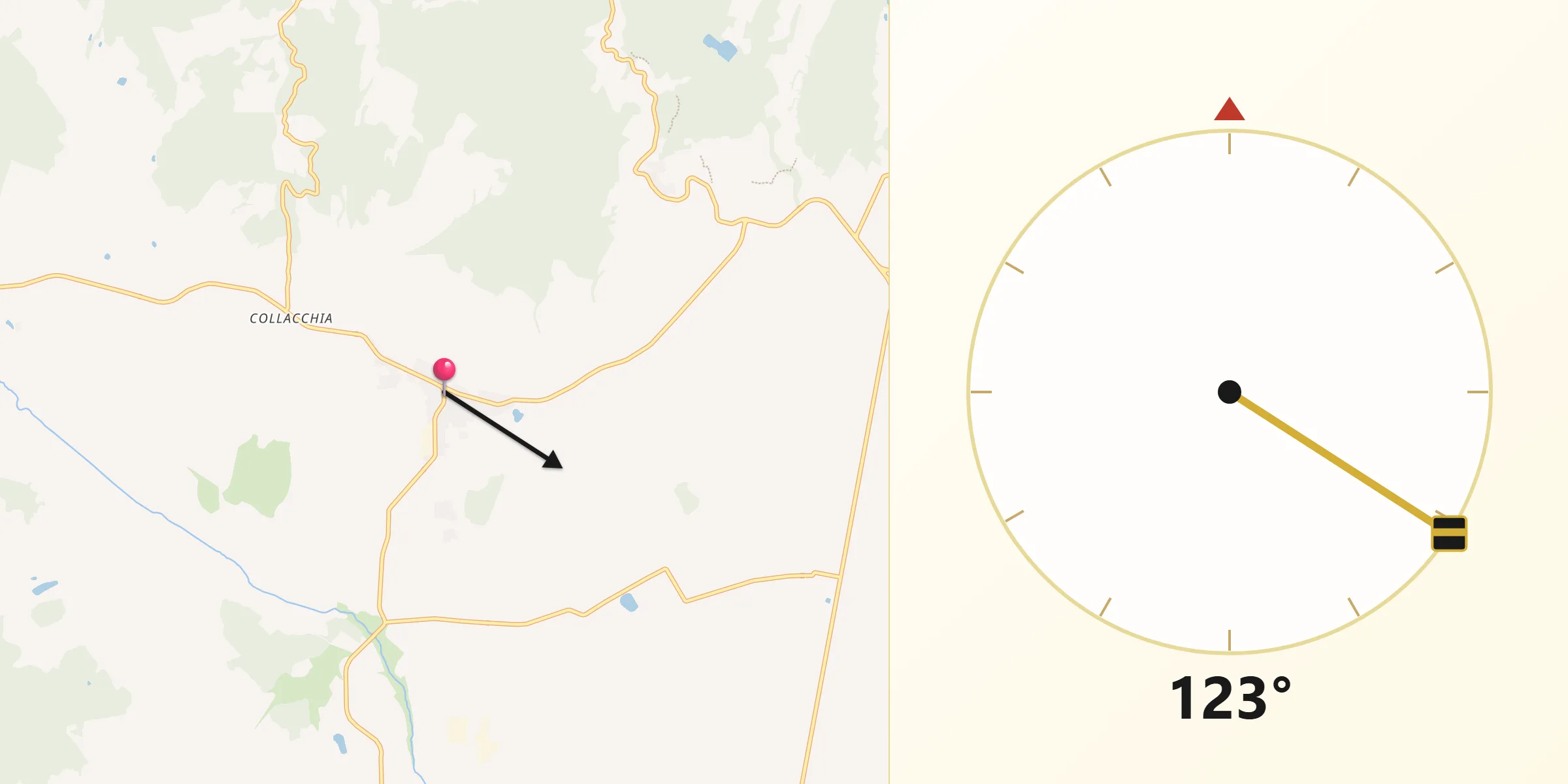 Direzione della Qibla da Ribolla