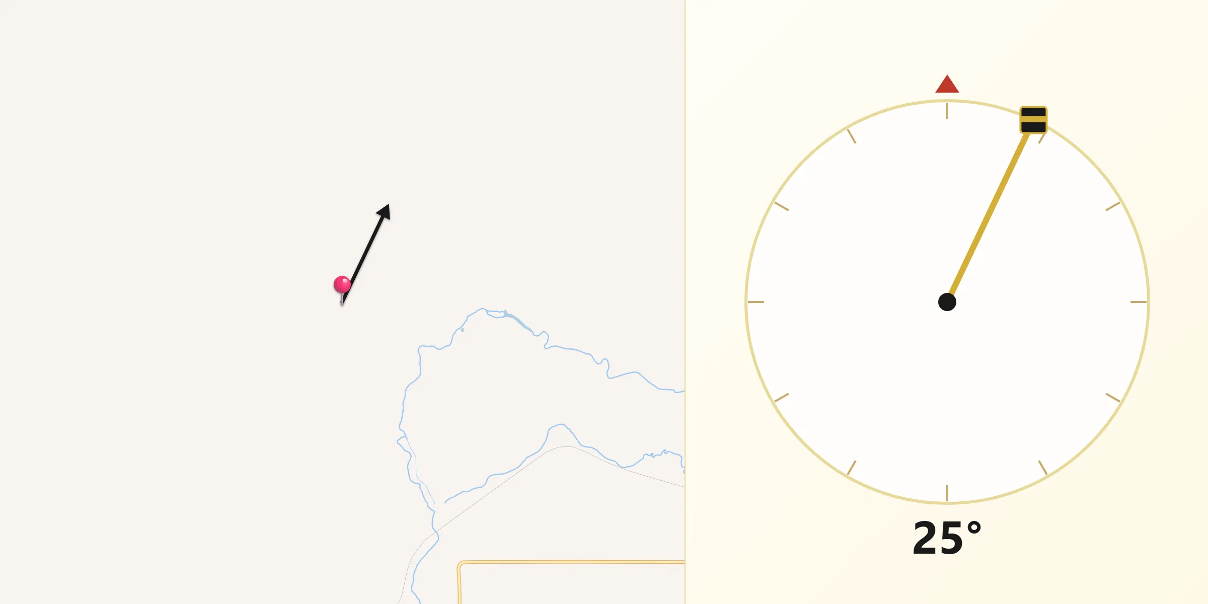 Qibla Direction from Gooding County