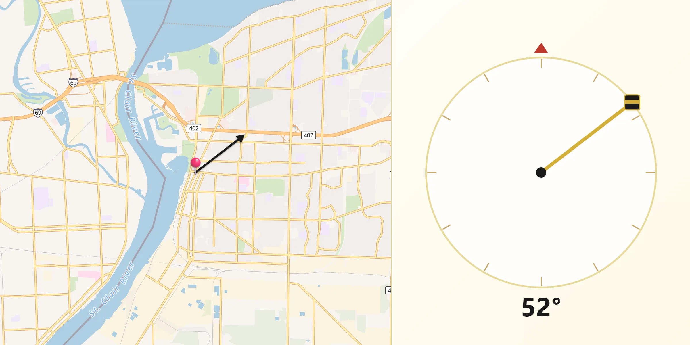 Qibla Direction from Sarnia