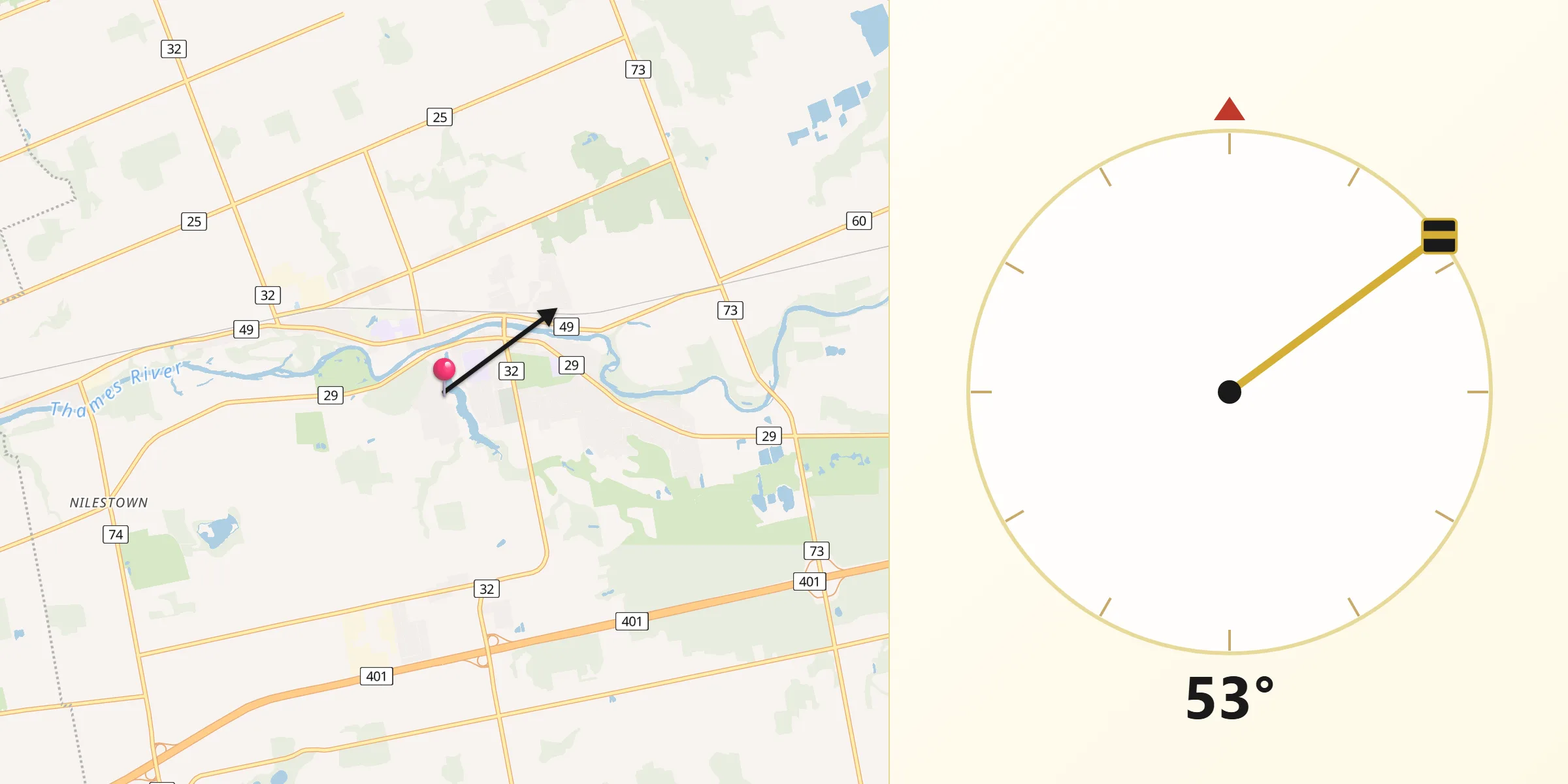 Qibla Direction from Dorchester
