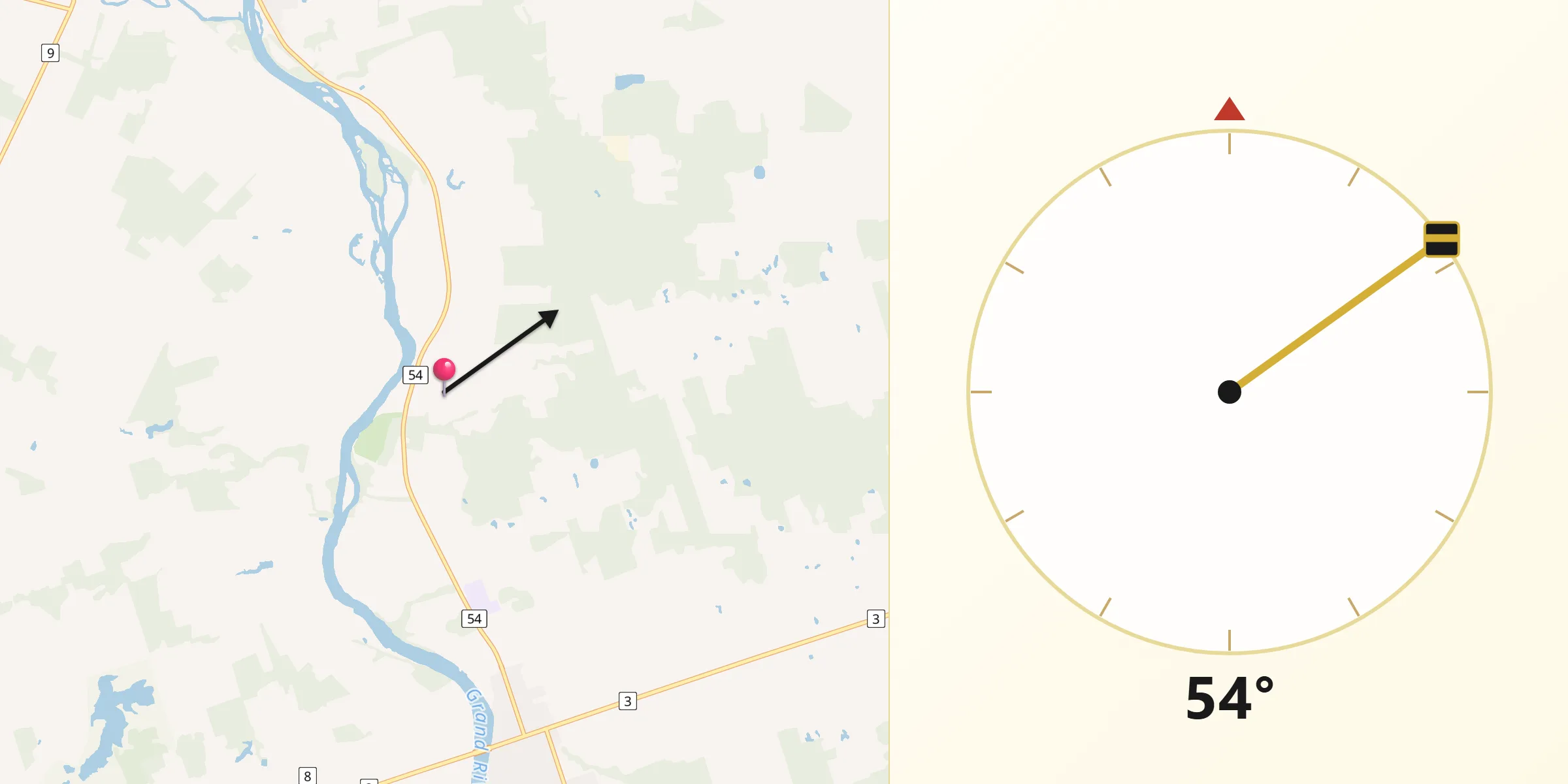 Qibla Direction from Haldimand