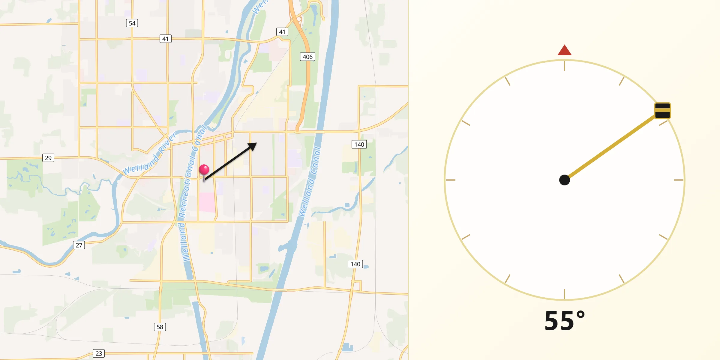 Qibla Direction from Welland