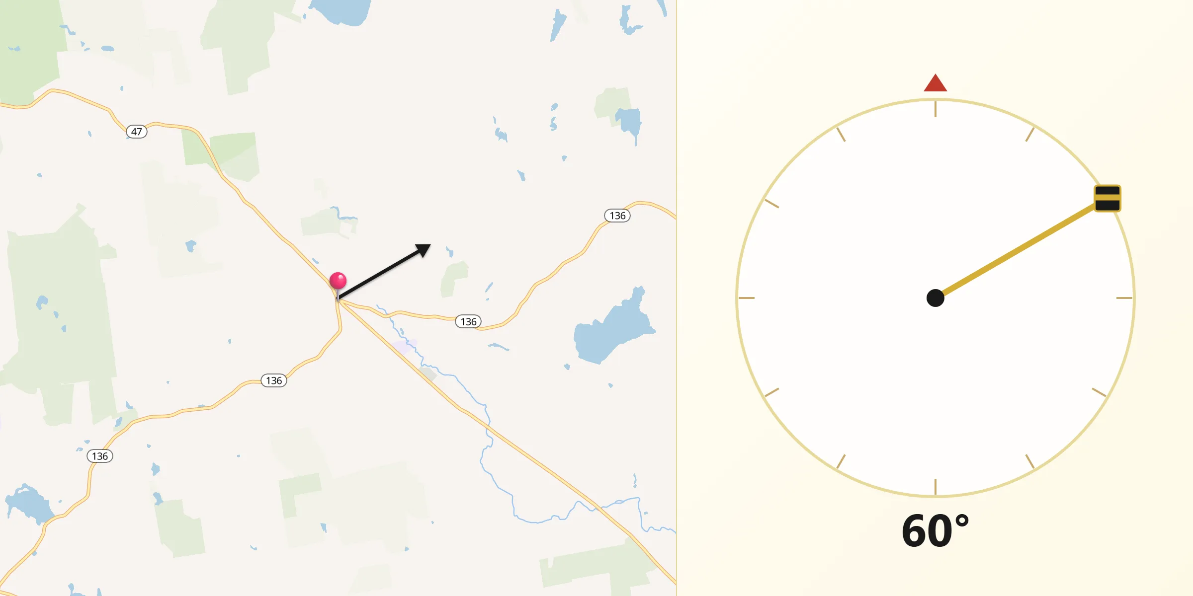 Qibla Direction from Francestown