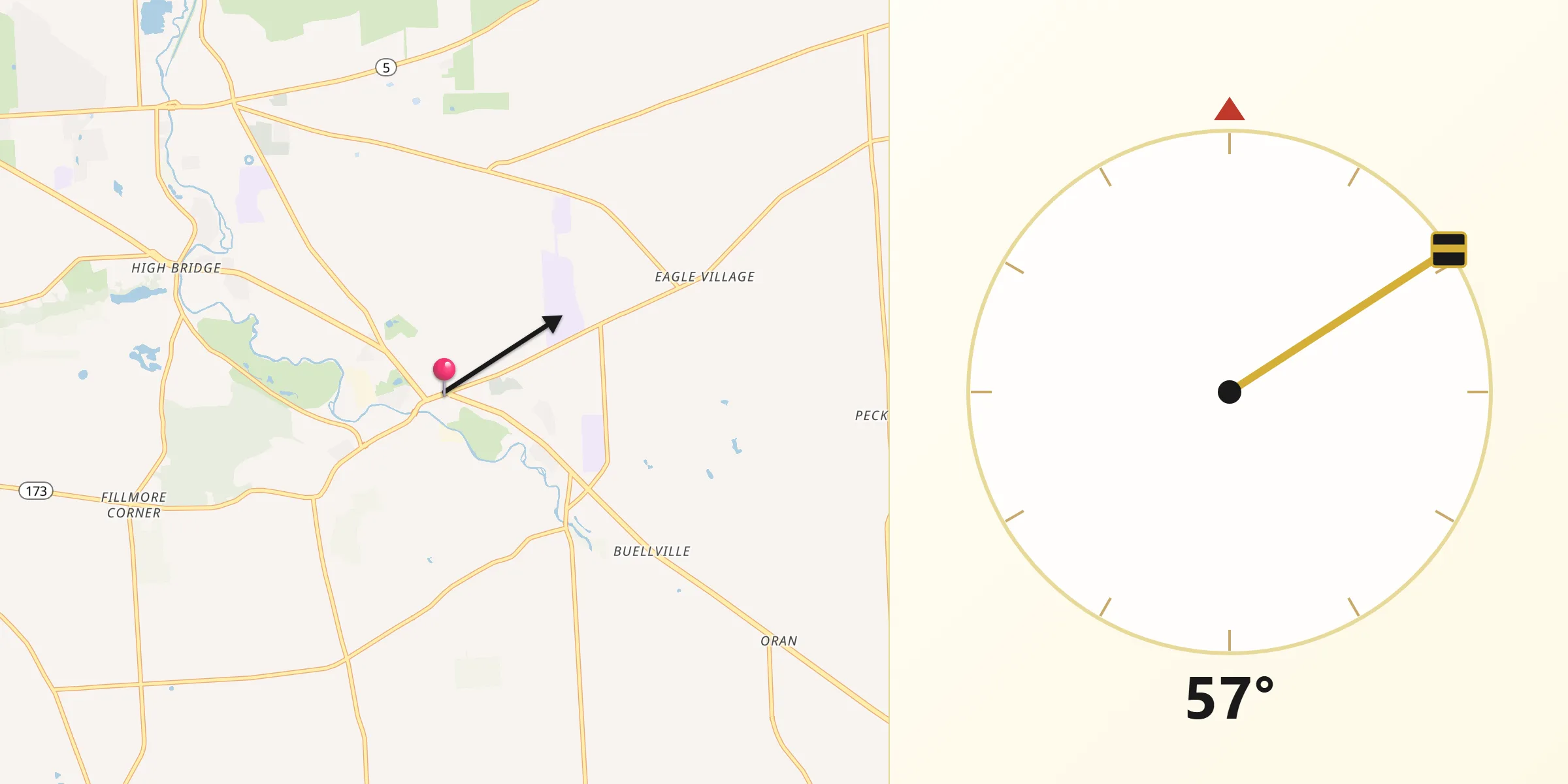 Qibla Direction from Manlius