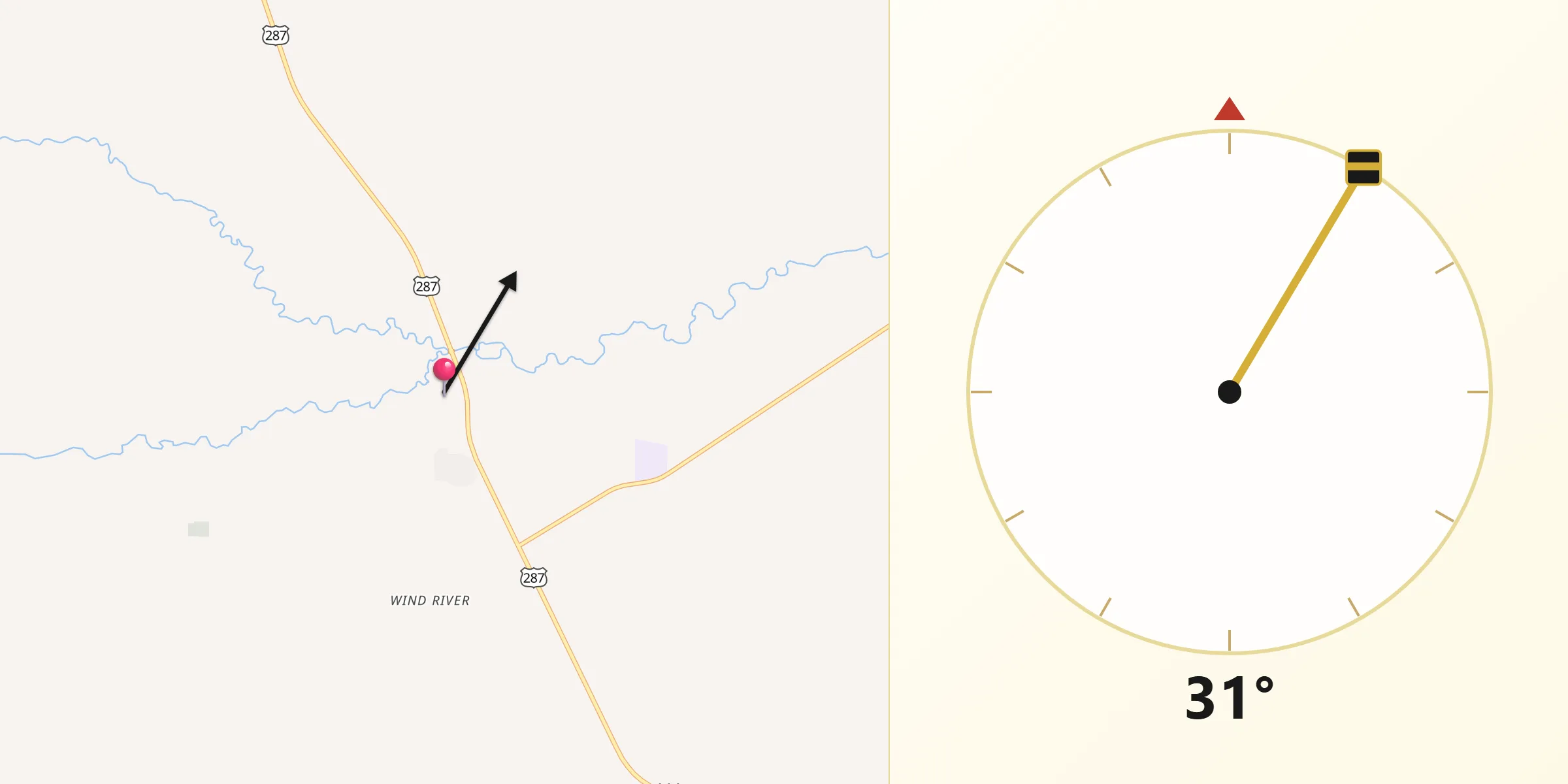 Qibla Direction from Fort Washakie