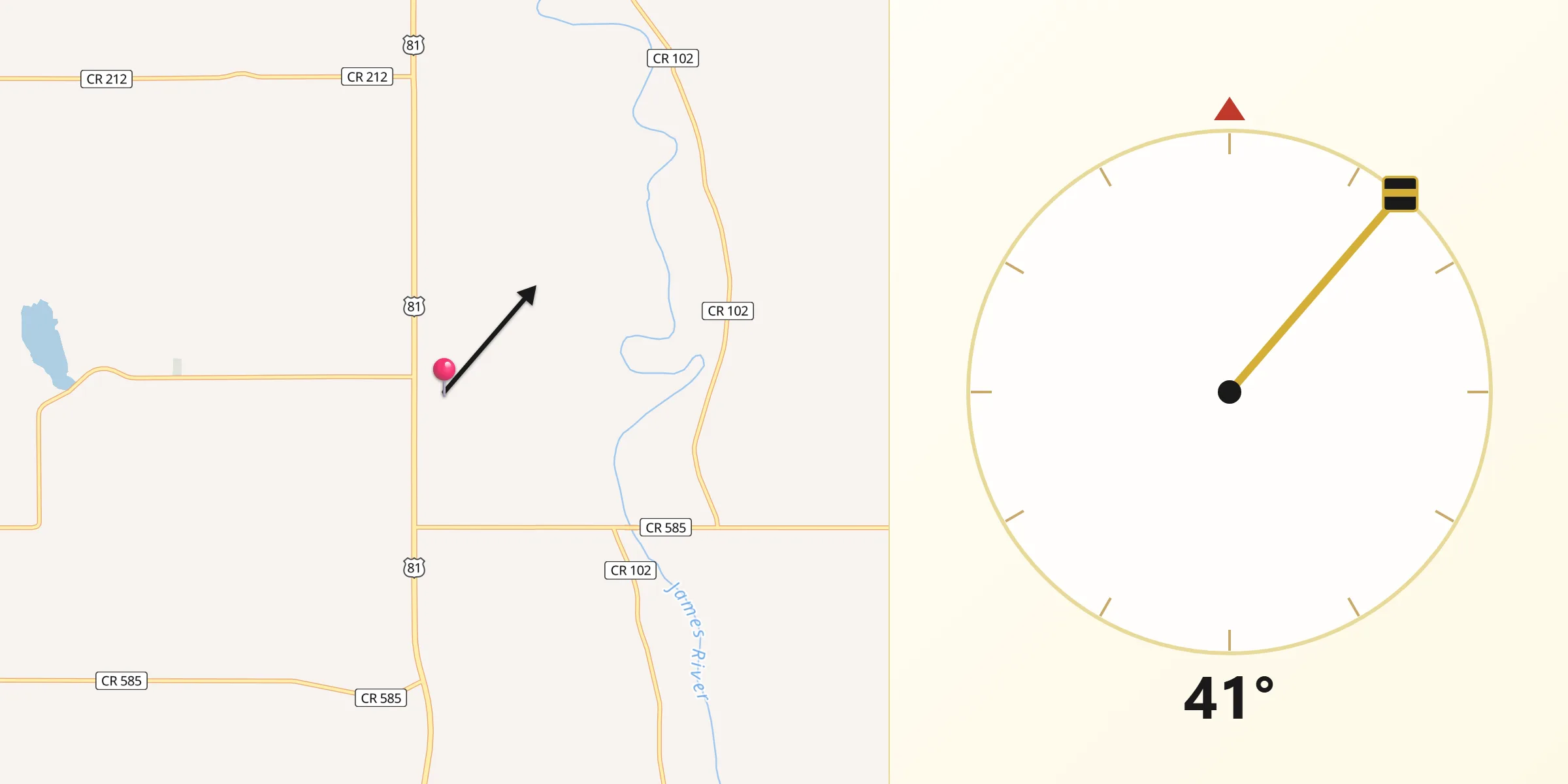 Qibla Direction from Yankton County