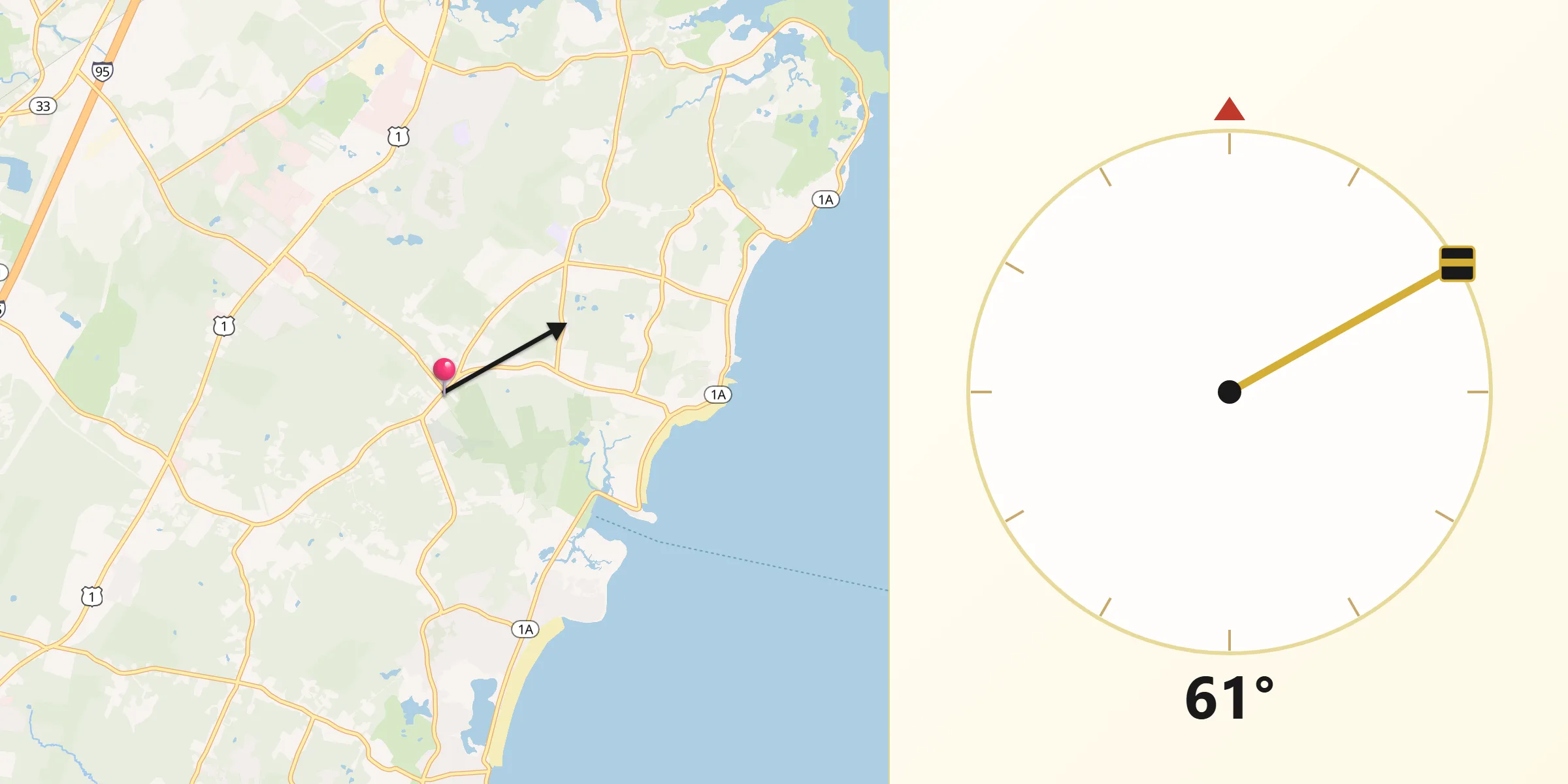 Qibla Direction from Rye