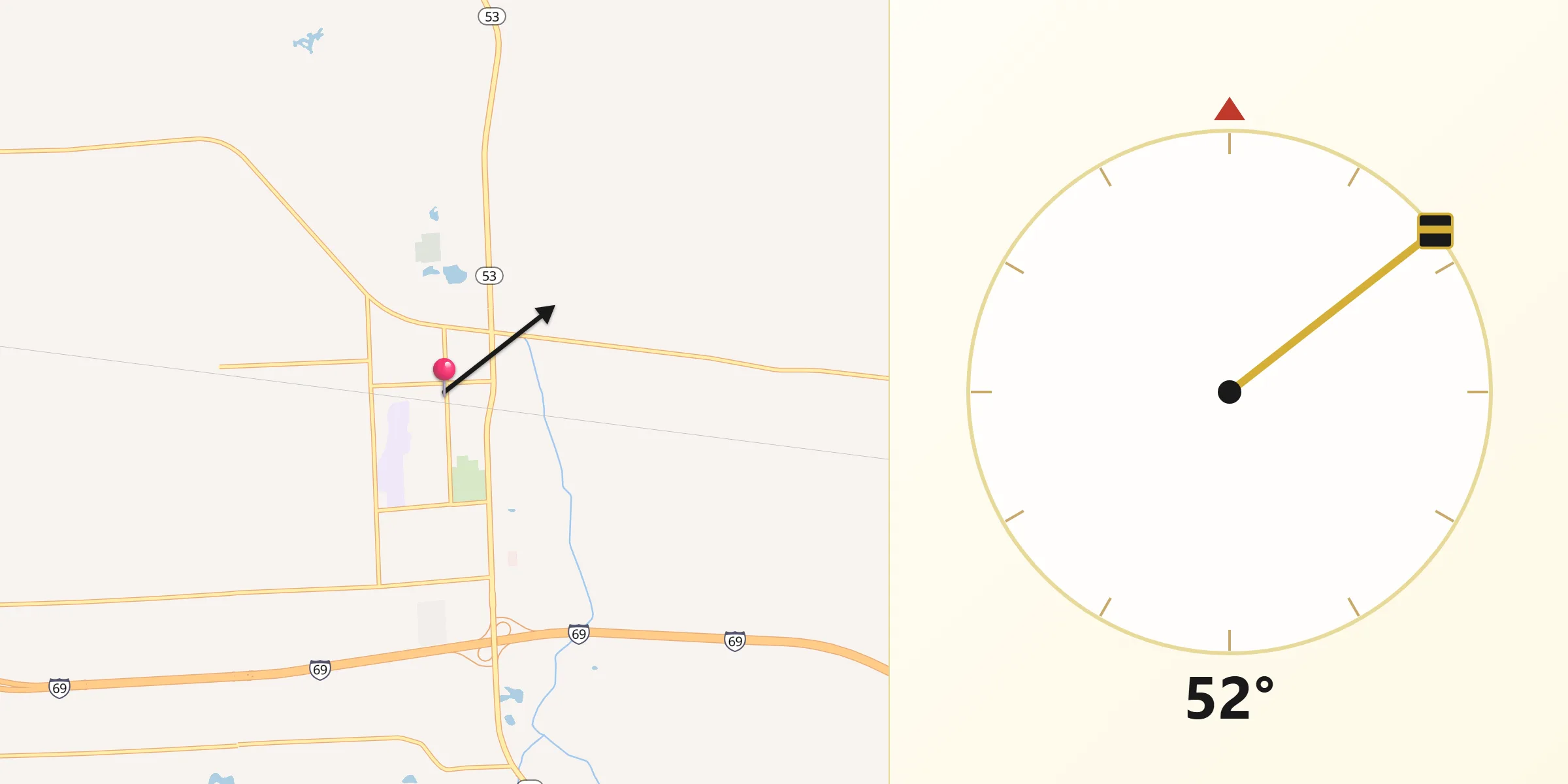 Qibla Direction from Imlay City