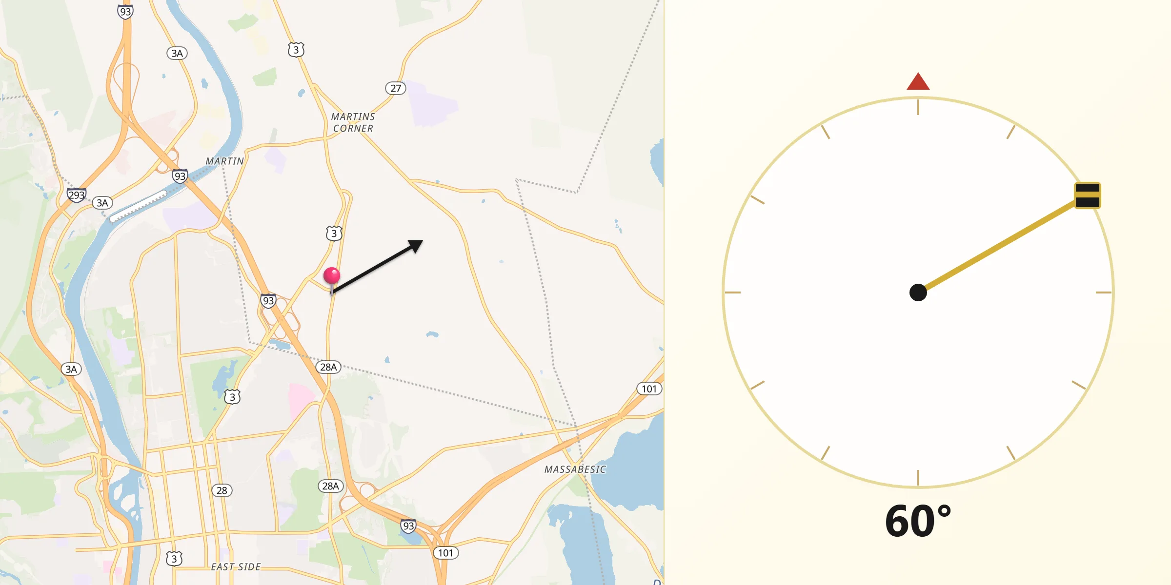 Qibla Direction from South Hooksett
