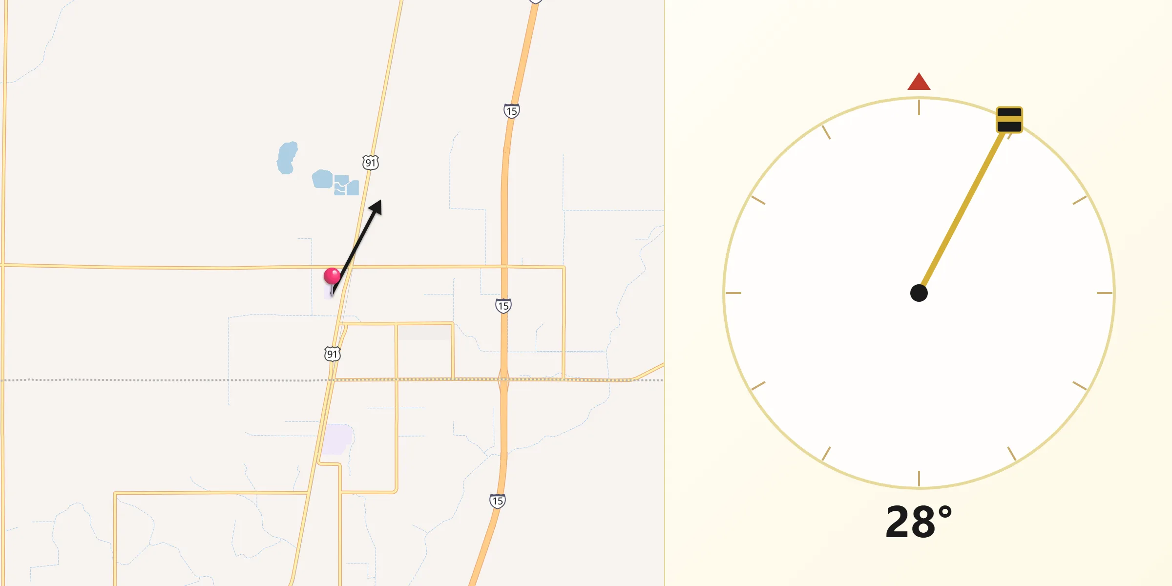 Qibla Direction from Fort Hall