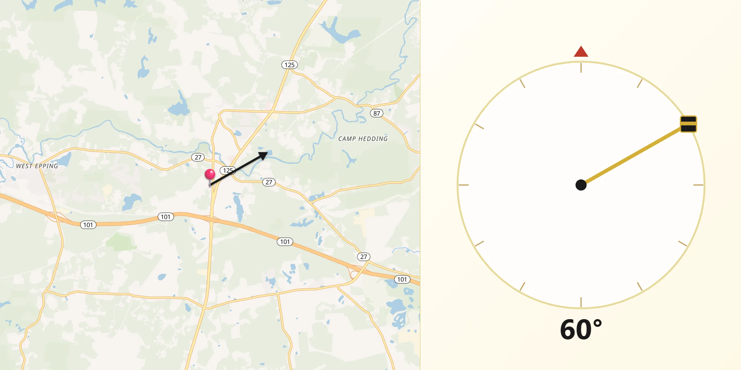 Qibla Direction from Epping