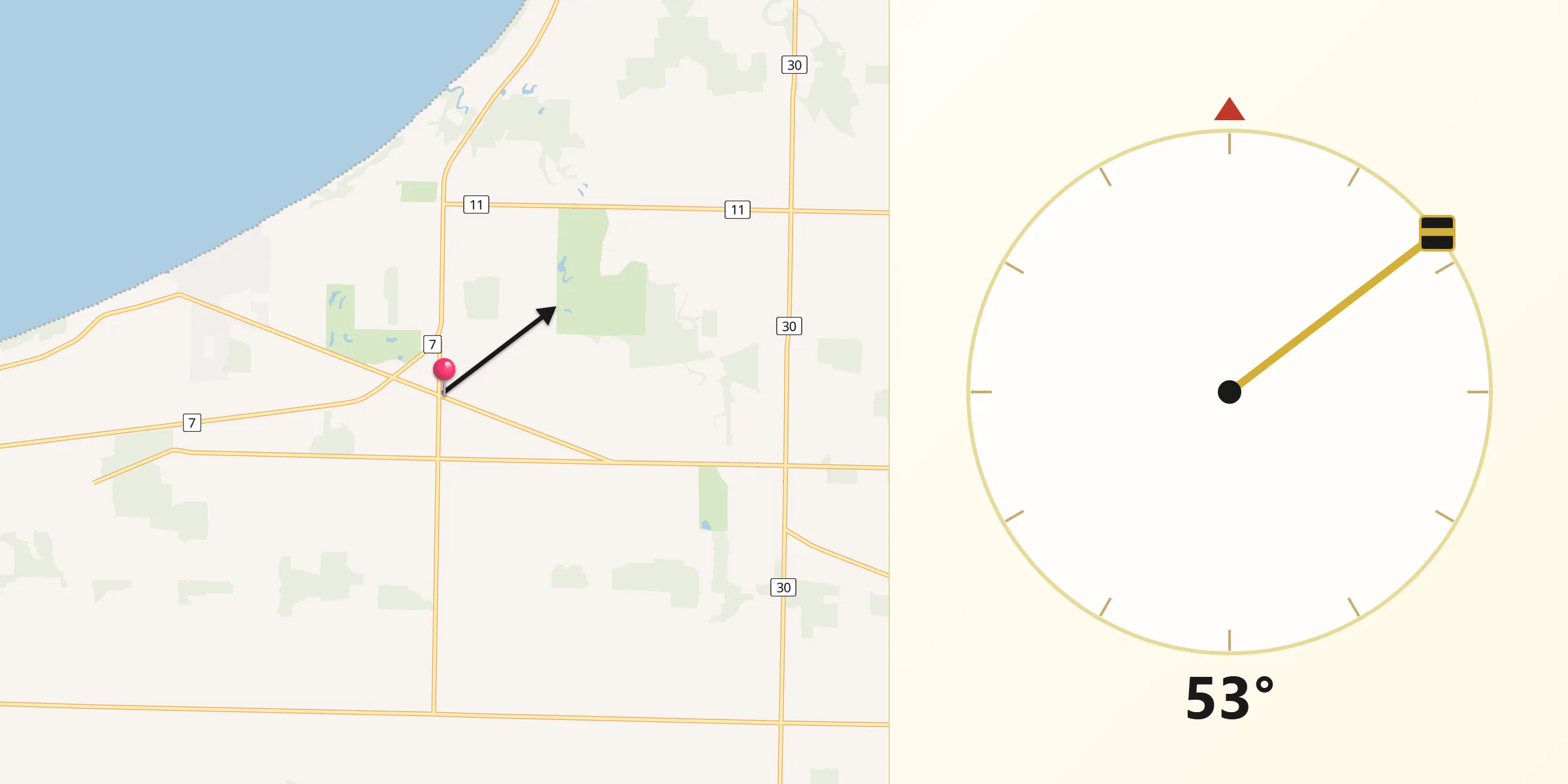 Qibla Direction from Camlachie