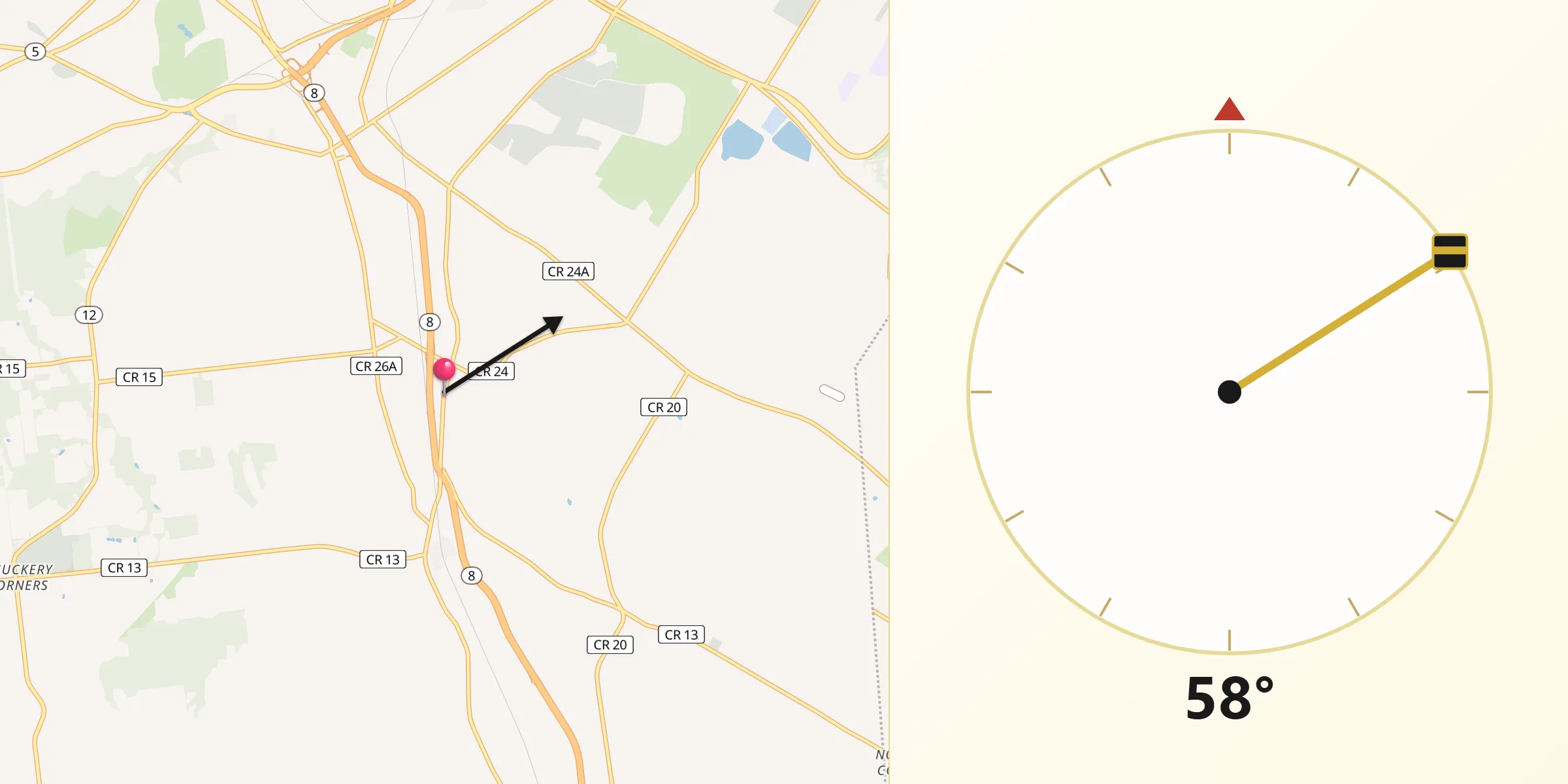Qibla Direction from Washington Mills