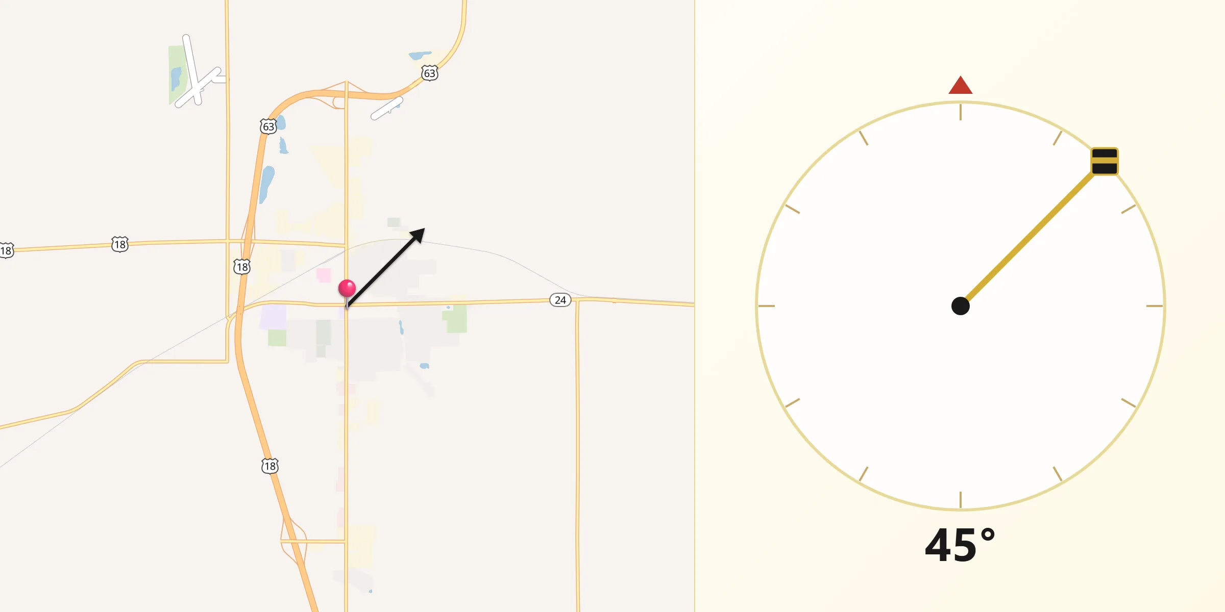 Qibla Direction from New Hampton