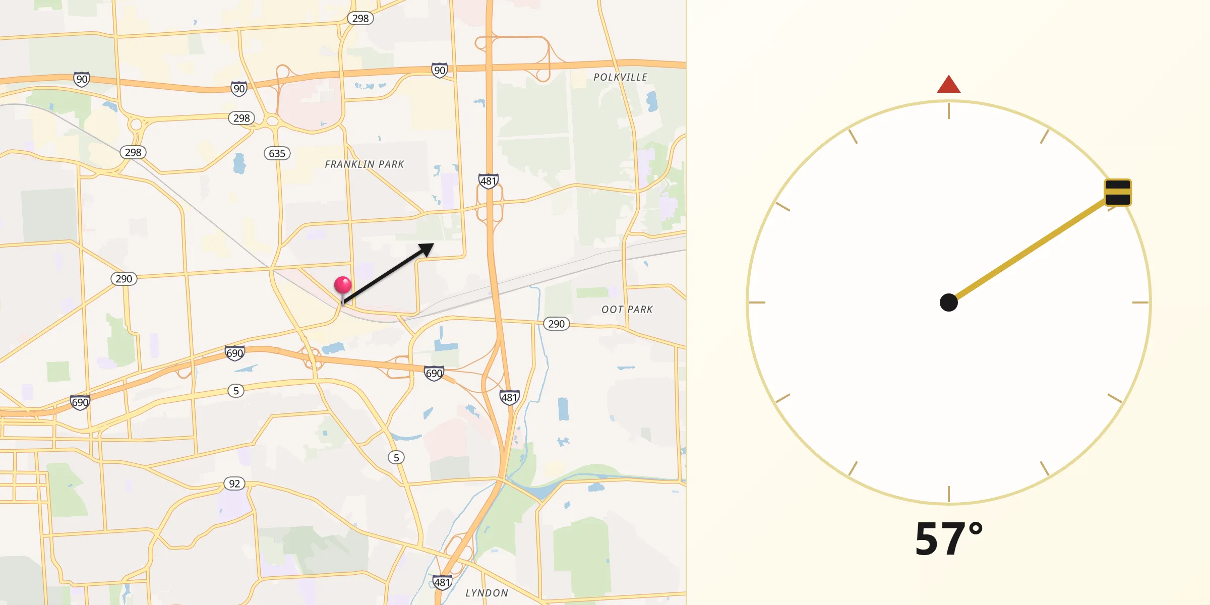 Qibla Direction from East Syracuse