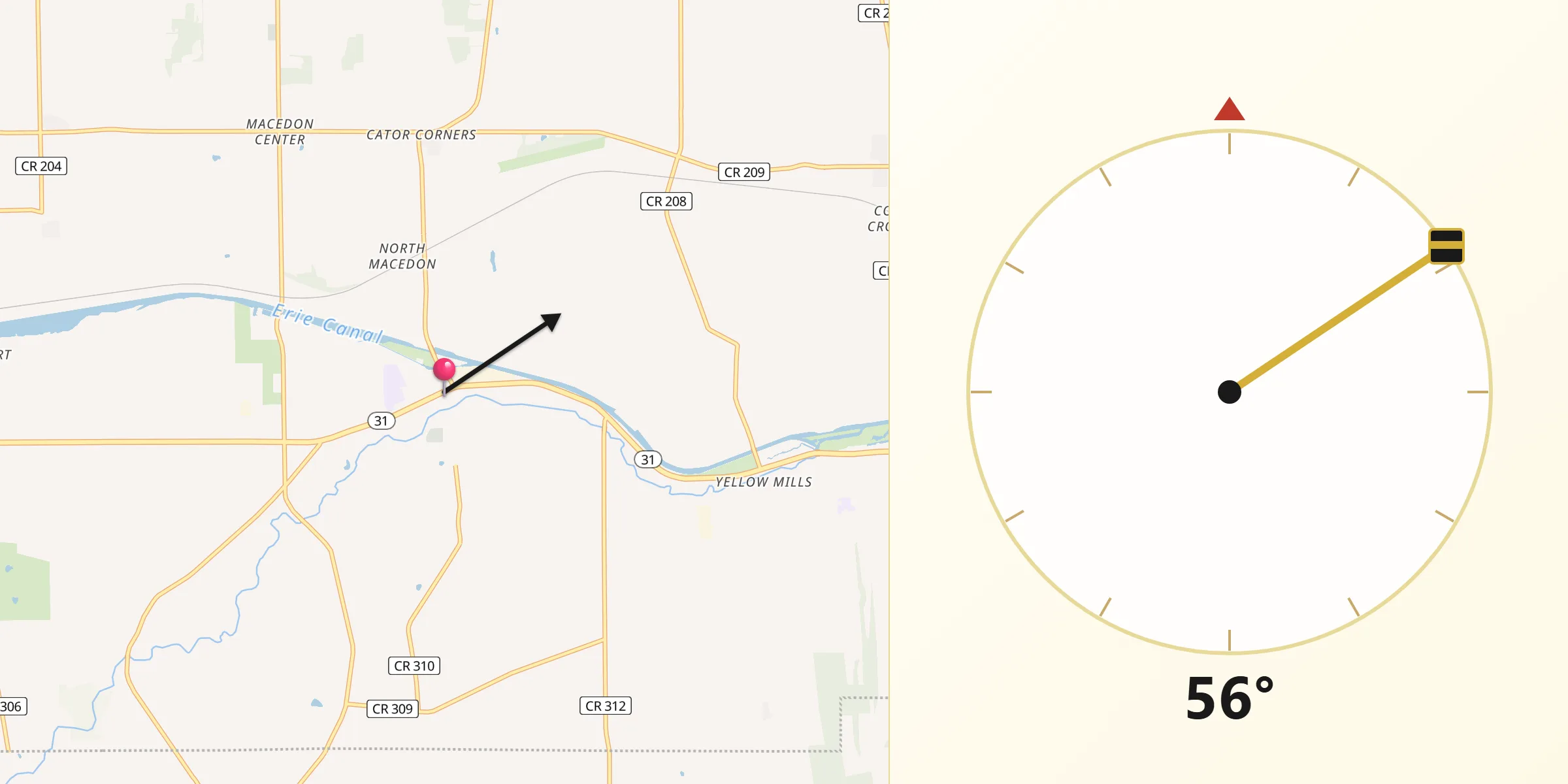 Qibla Direction from Macedon