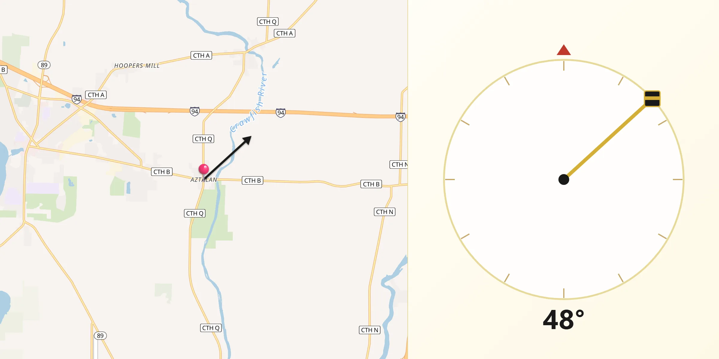 Qibla Direction from Aztalan