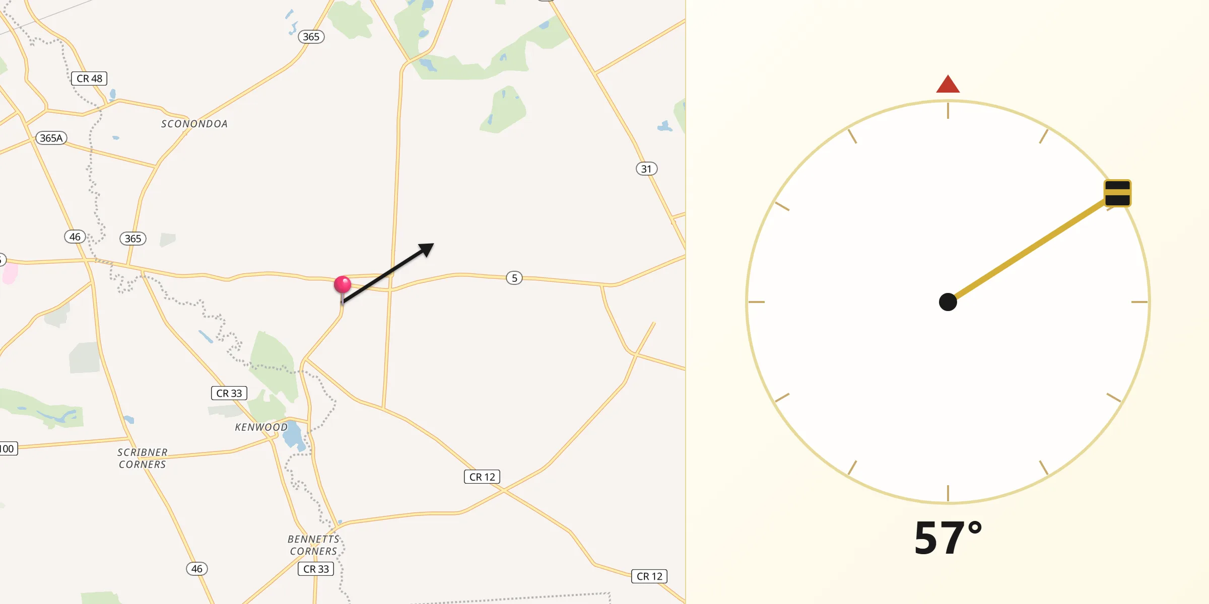 Qibla Direction from Sherrill