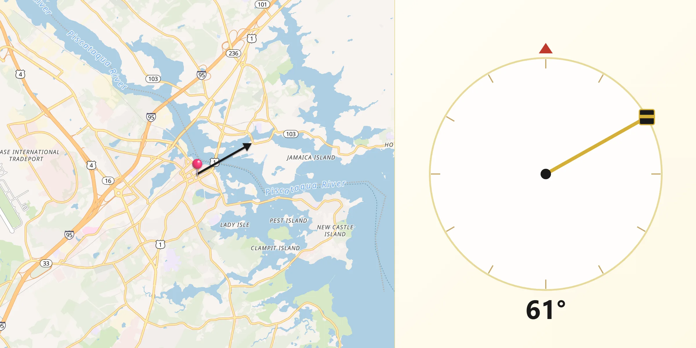 Qibla Direction from Portsmouth