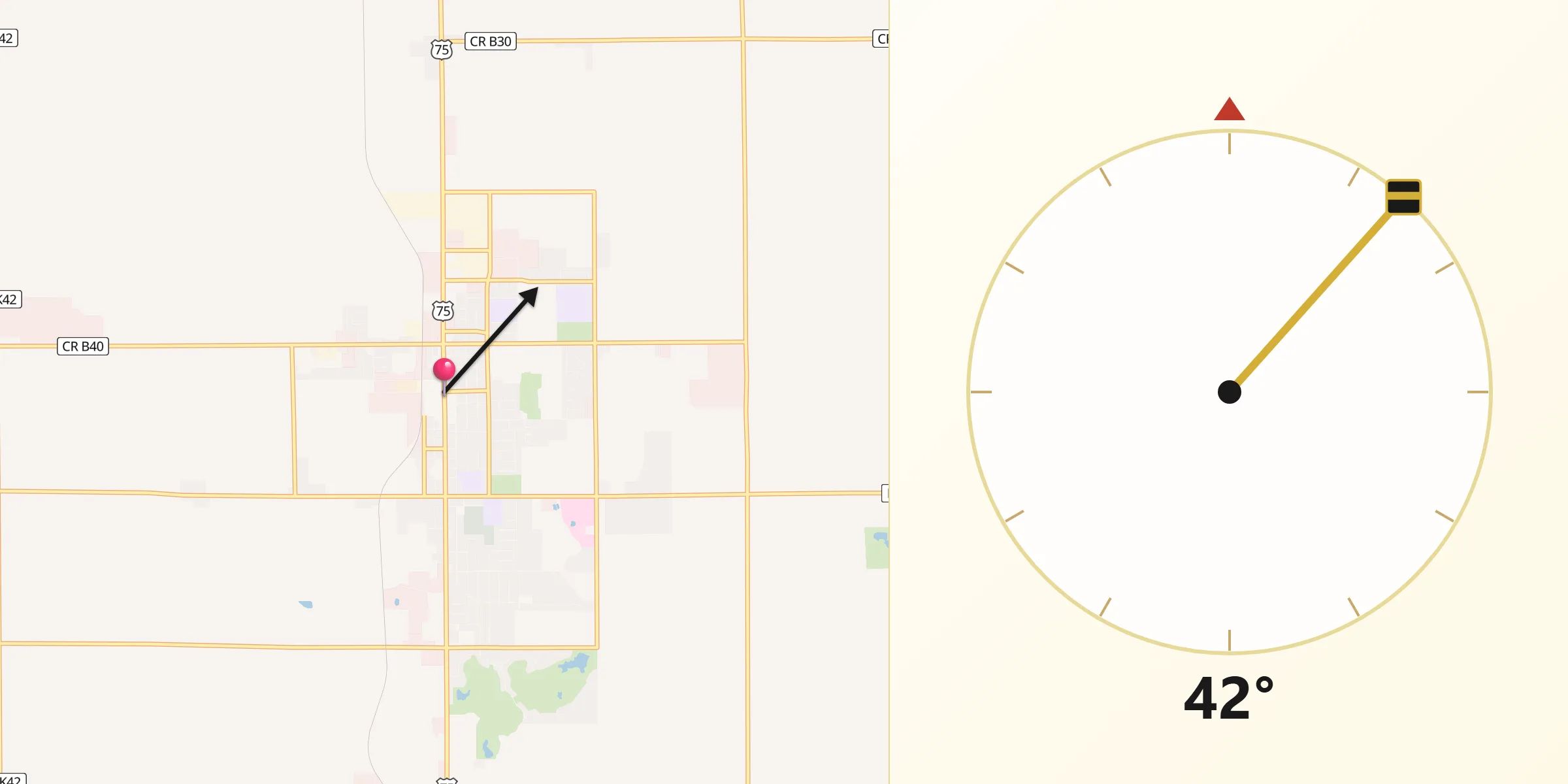 Qibla Direction from Sioux Center