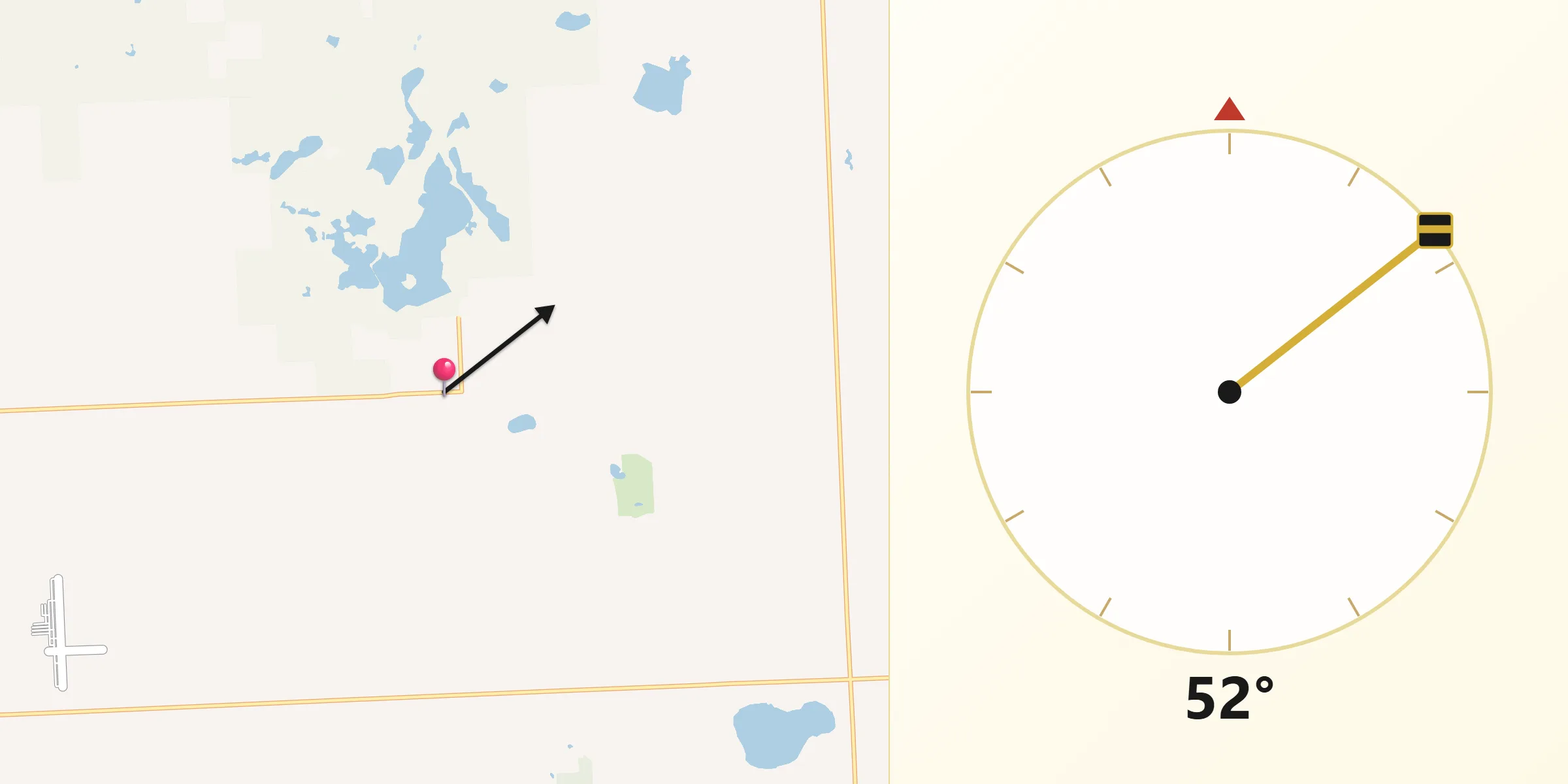 Qibla Direction from Lapeer County