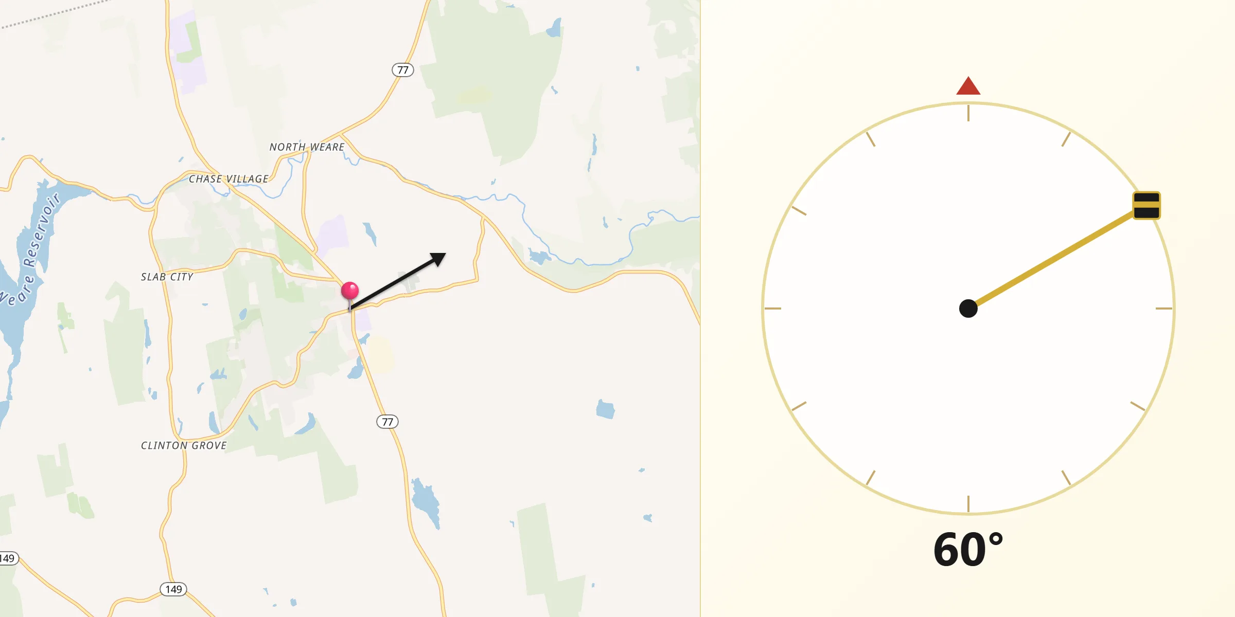 Qibla Direction from Weare