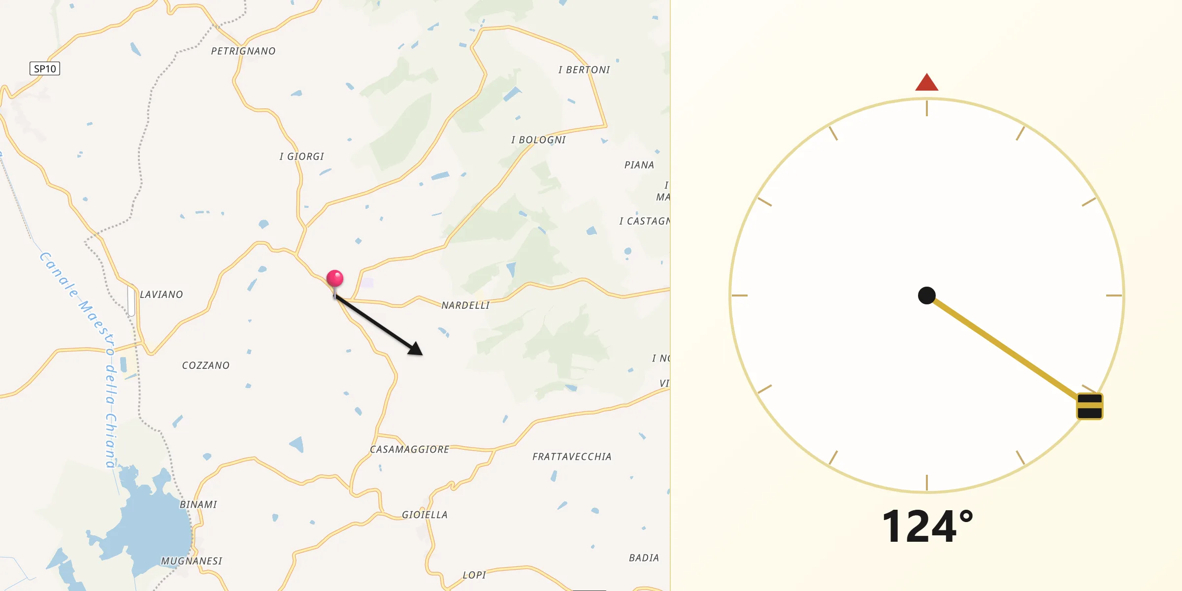 Direzione della Qibla da Pozzuolo