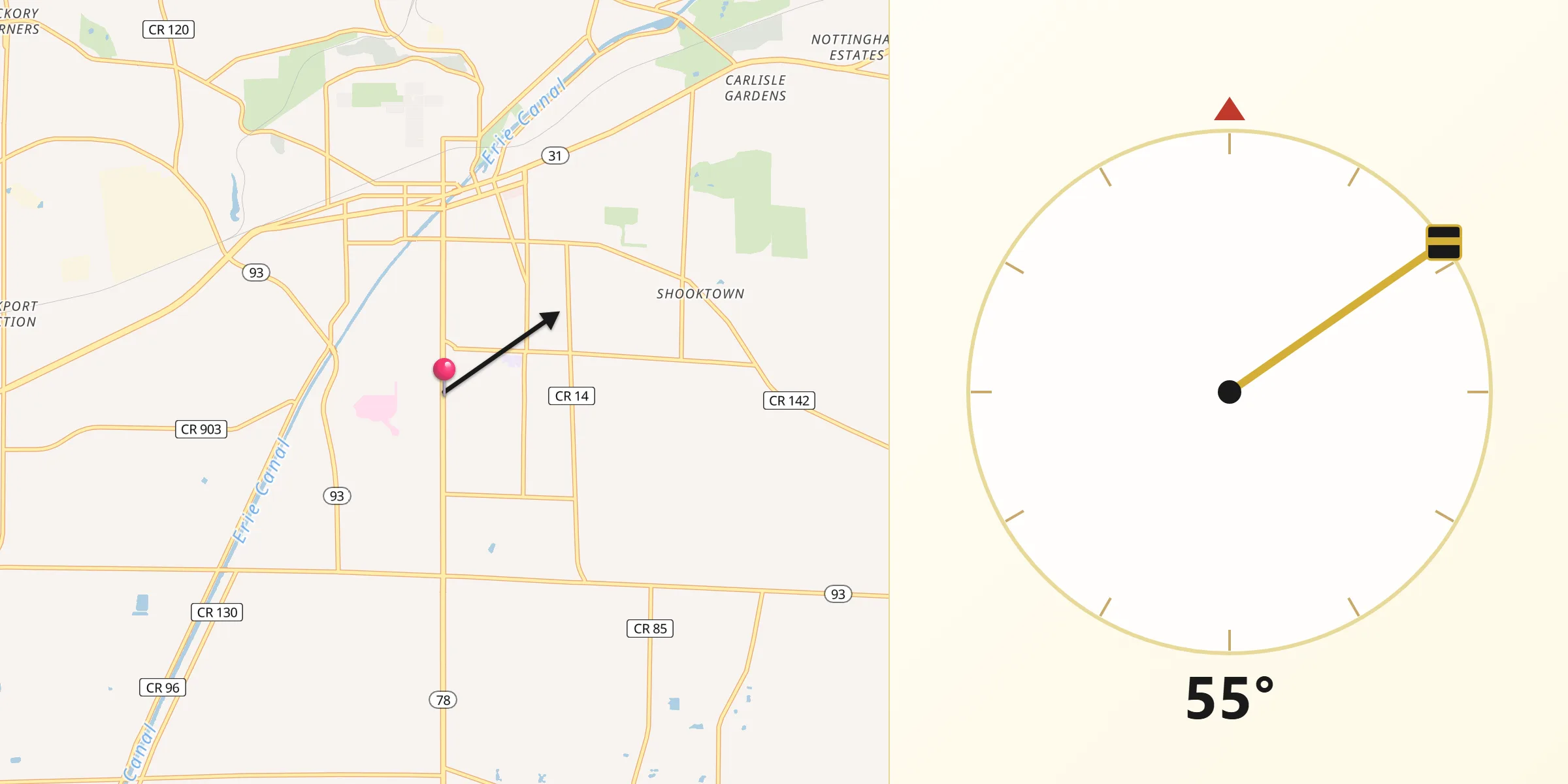 Qibla Direction from South Lockport