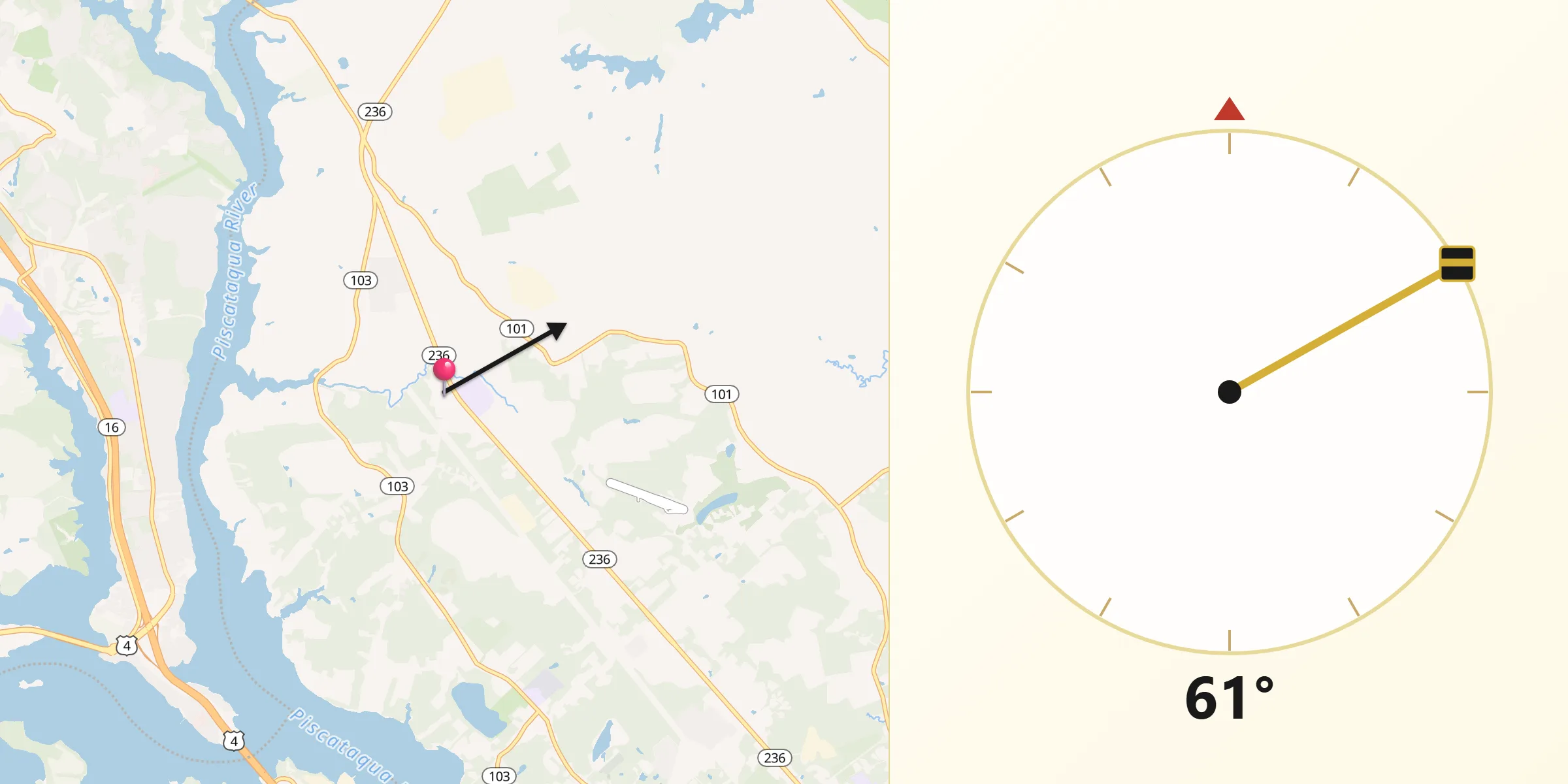Qibla Direction from Eliot