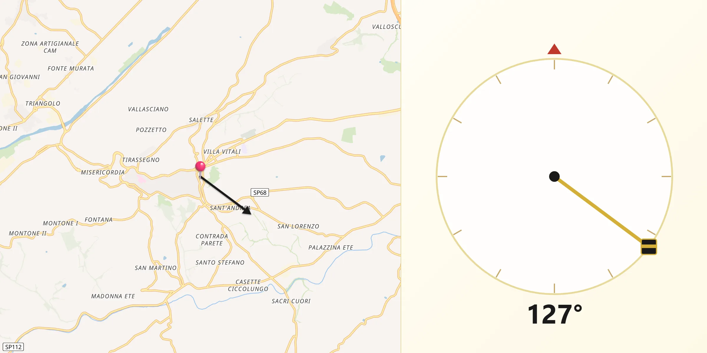 Direzione della Qibla da Fermo