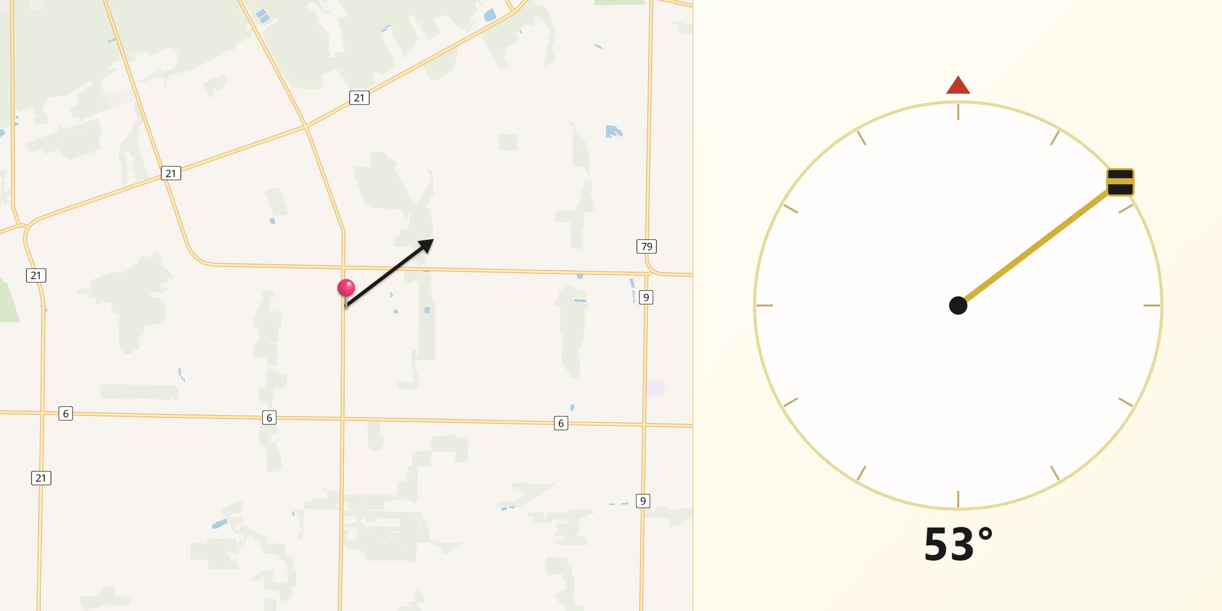 Qibla Direction from Lambton Shores