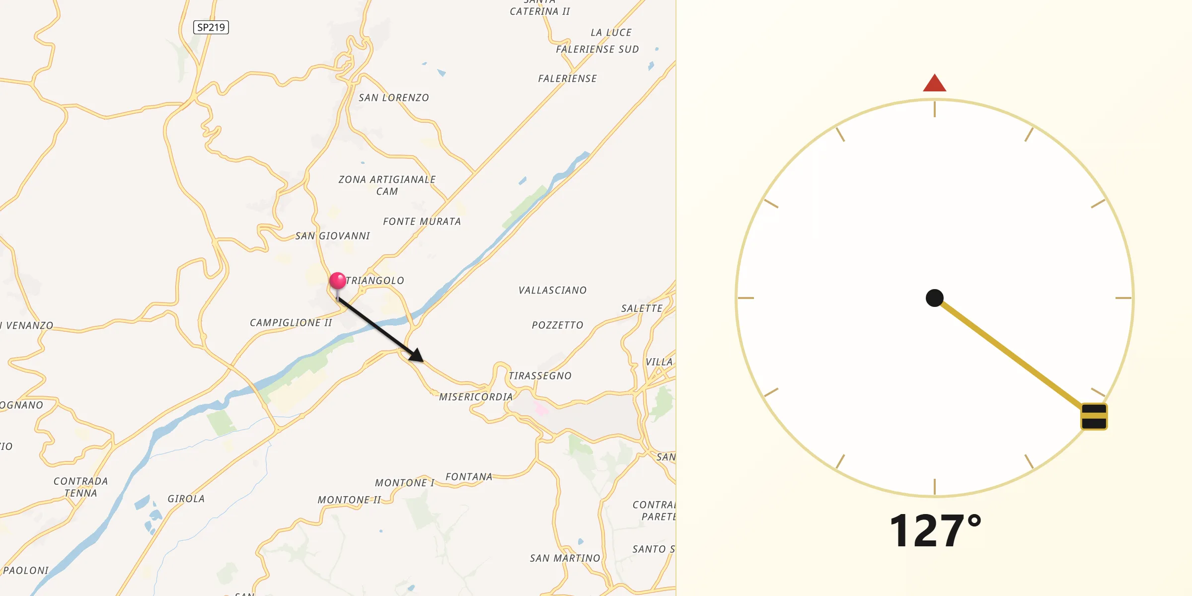 Direzione della Qibla da Campiglione