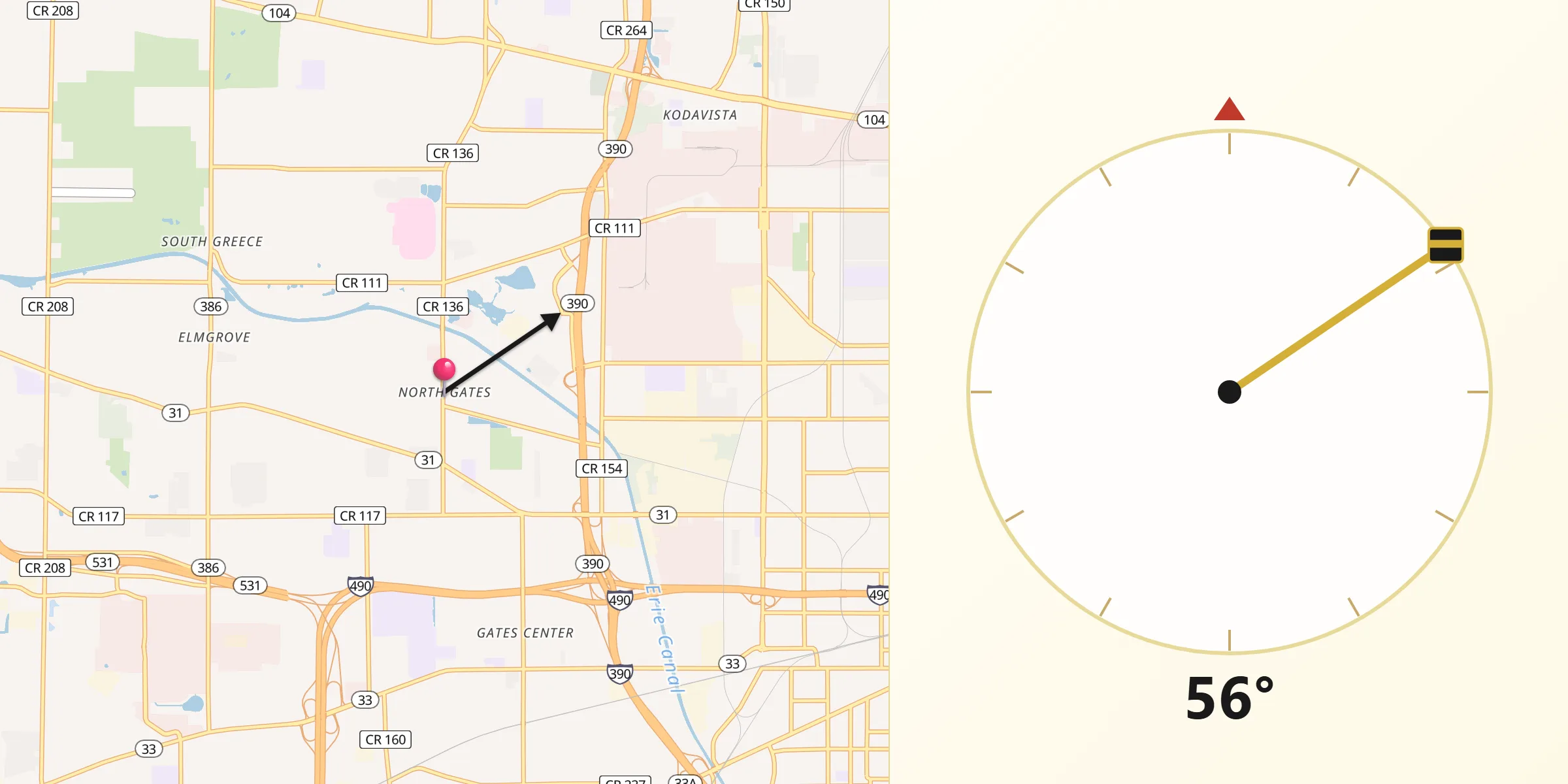 Qibla Direction from North Gates