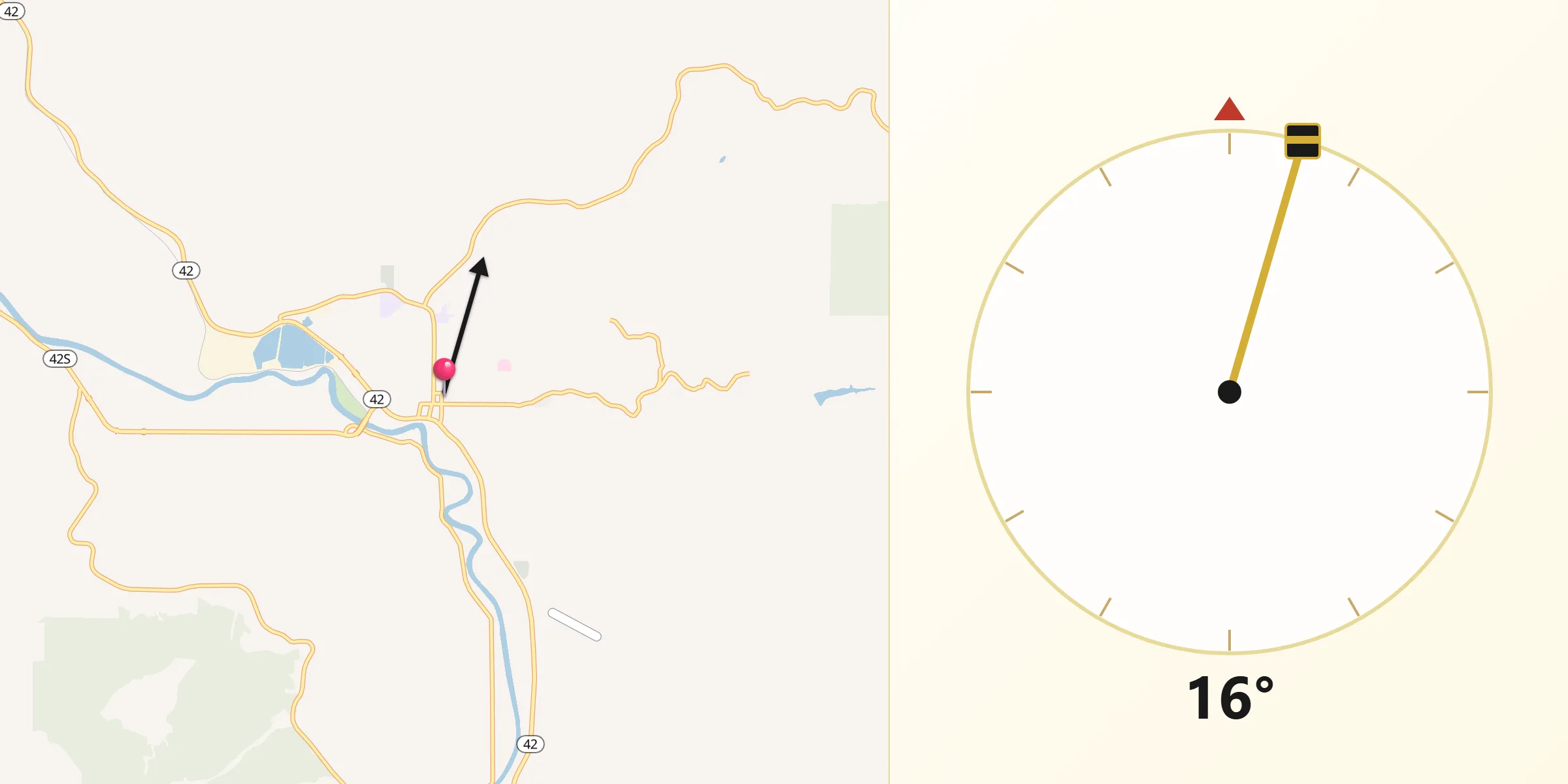 Qibla Direction from Coquille