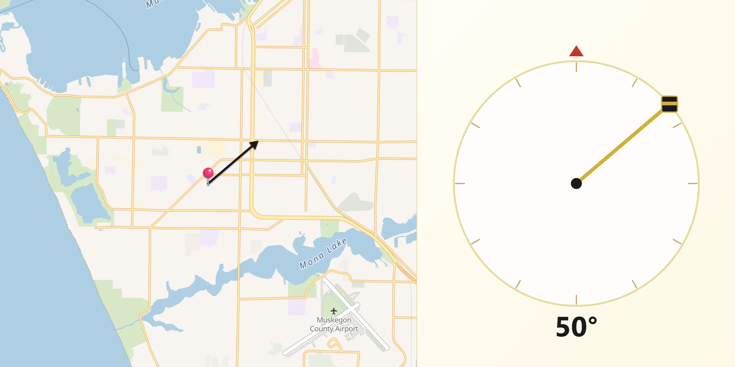 Qibla Direction from Roosevelt Park