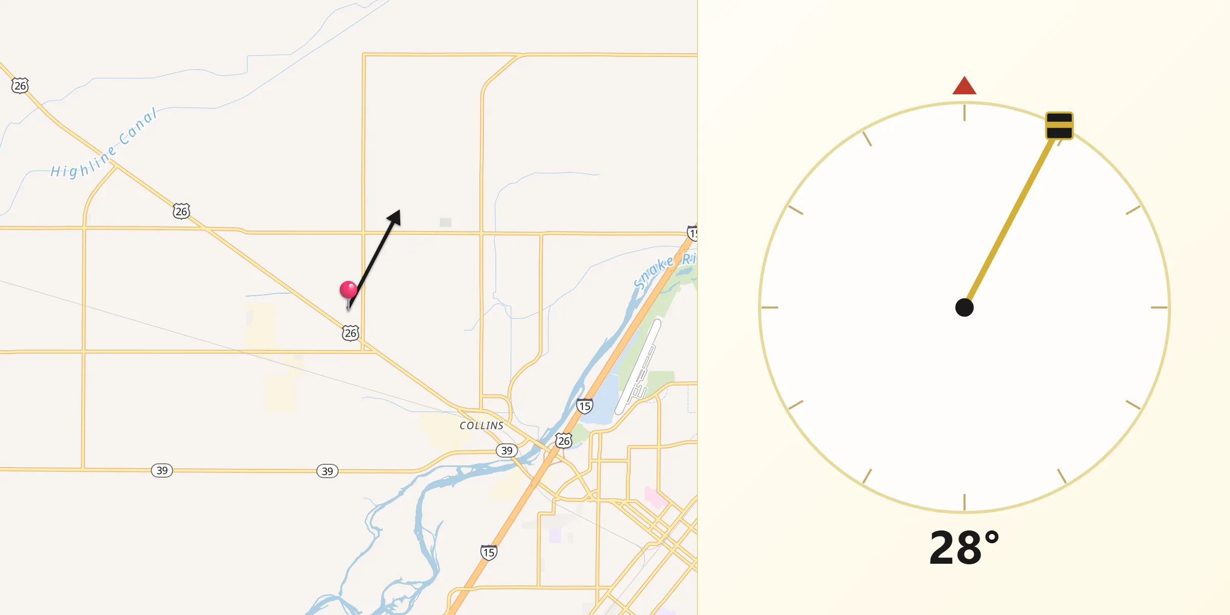 Qibla Direction from Bingham