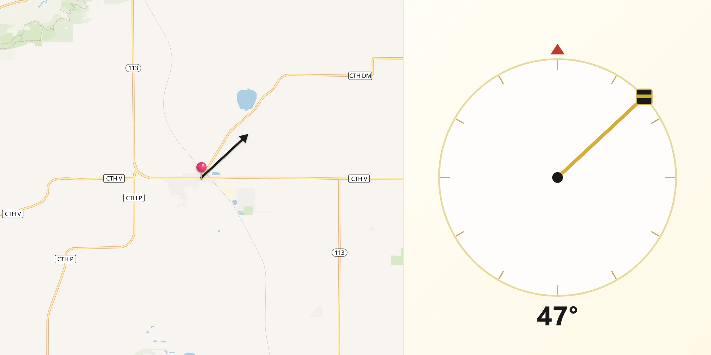 Qibla Direction from Dane