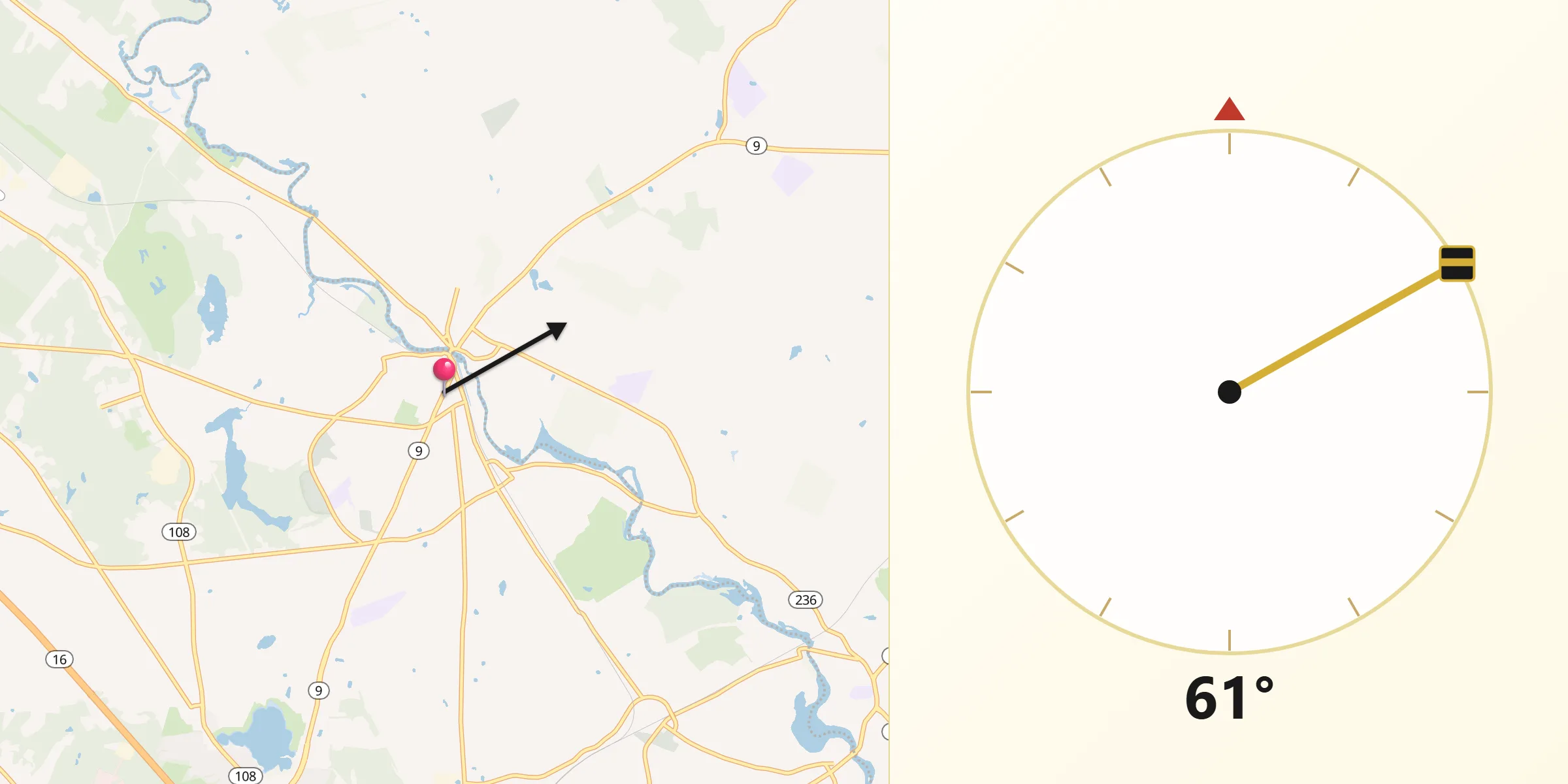 Qibla Direction from Somersworth
