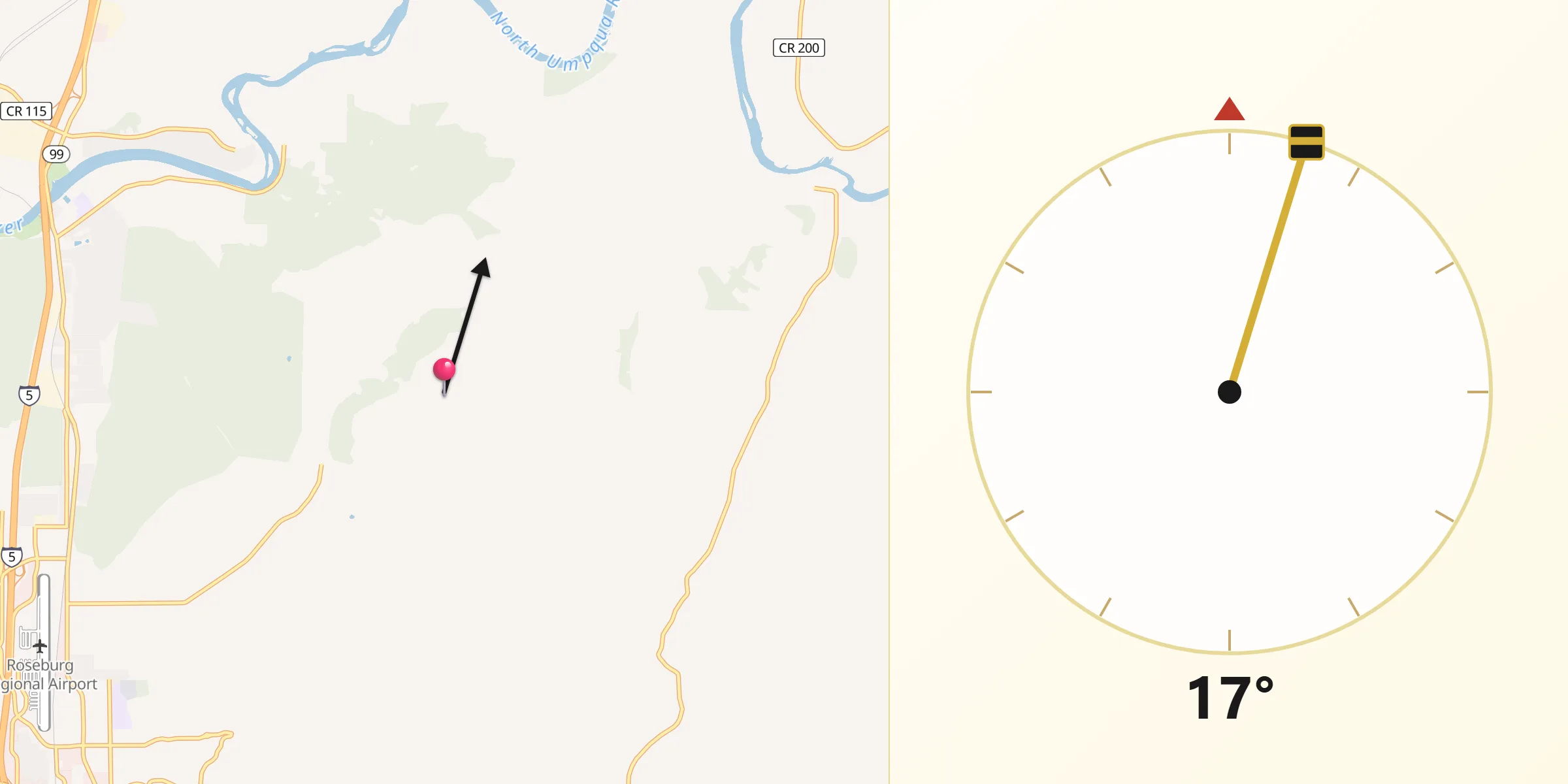 Qibla Direction from Roseburg North