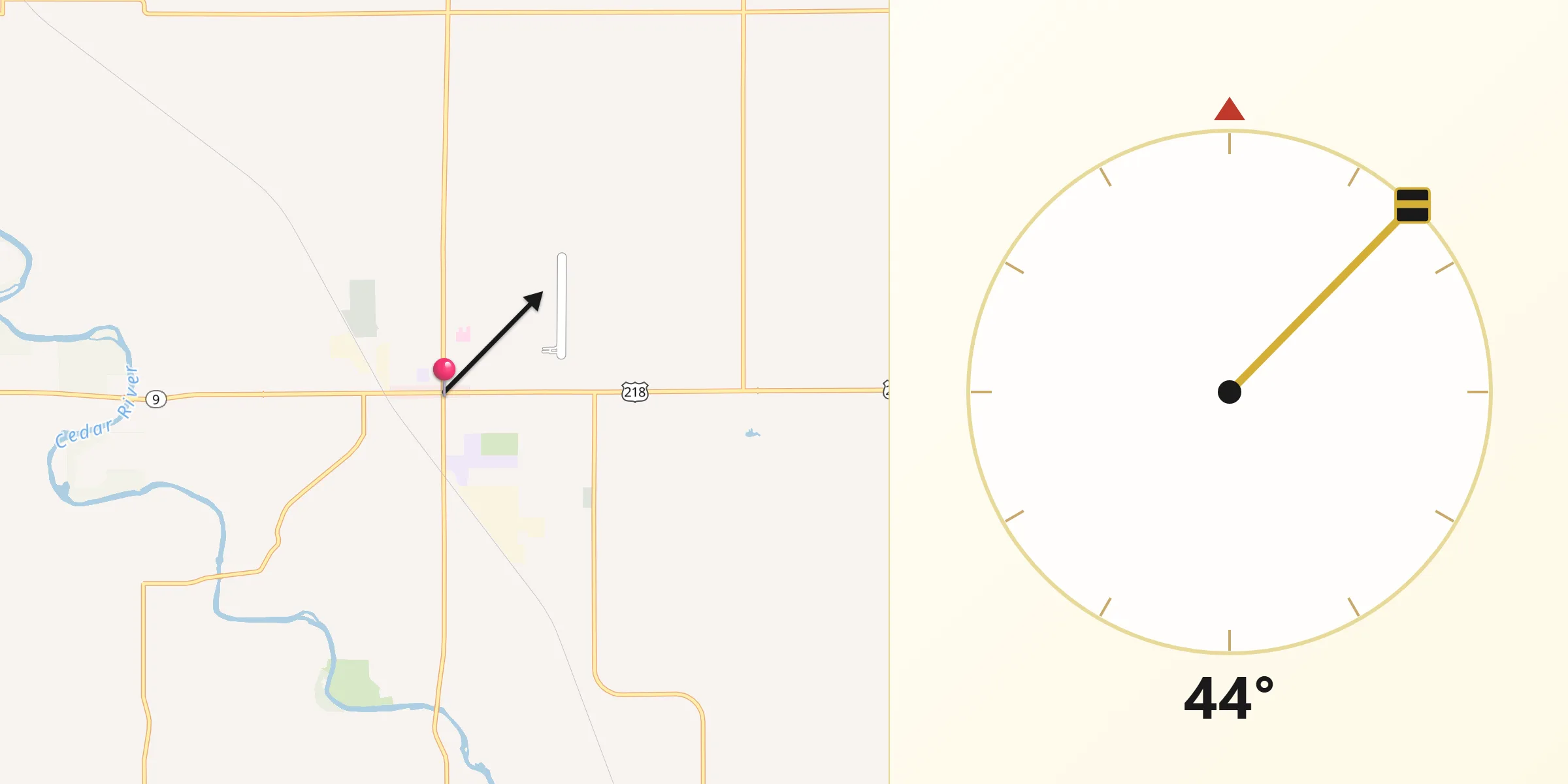 Qibla Direction from Osage