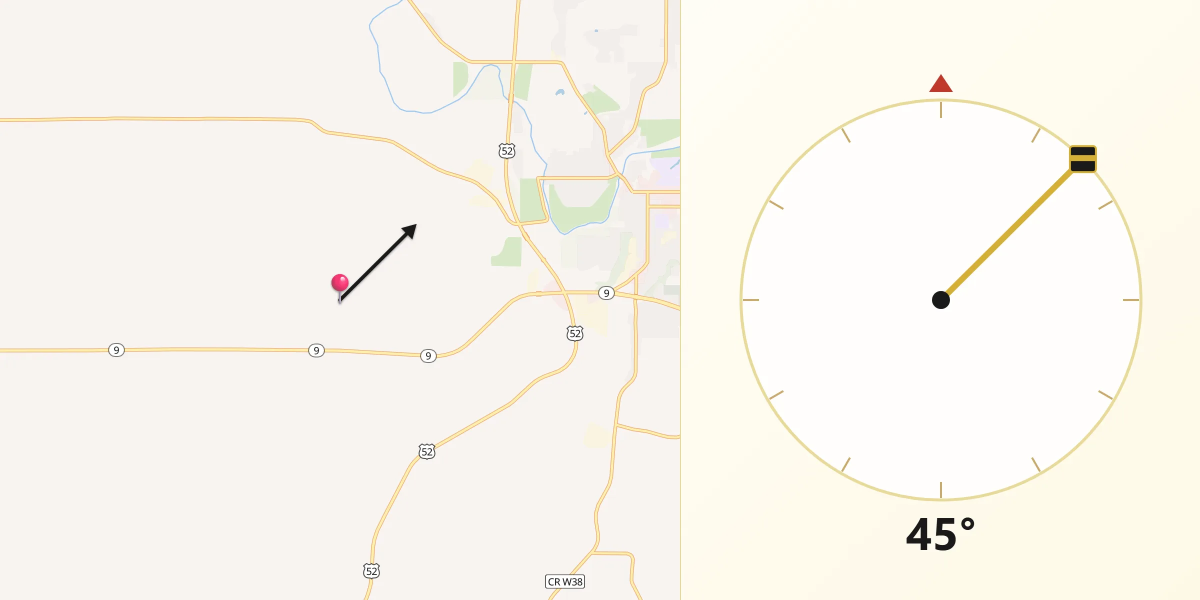 Qibla Direction from Winneshiek
