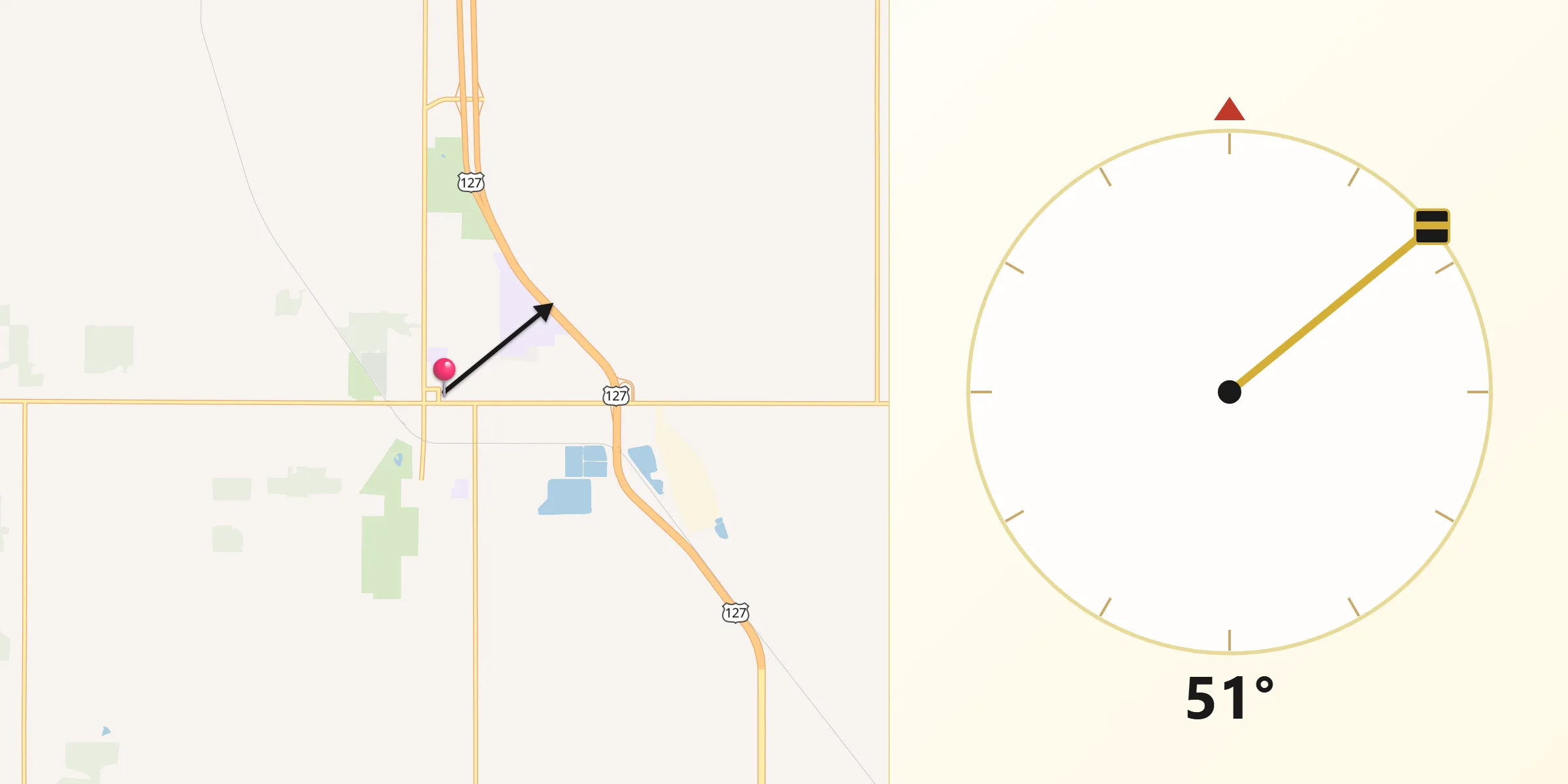 Qibla Direction from Gratiot