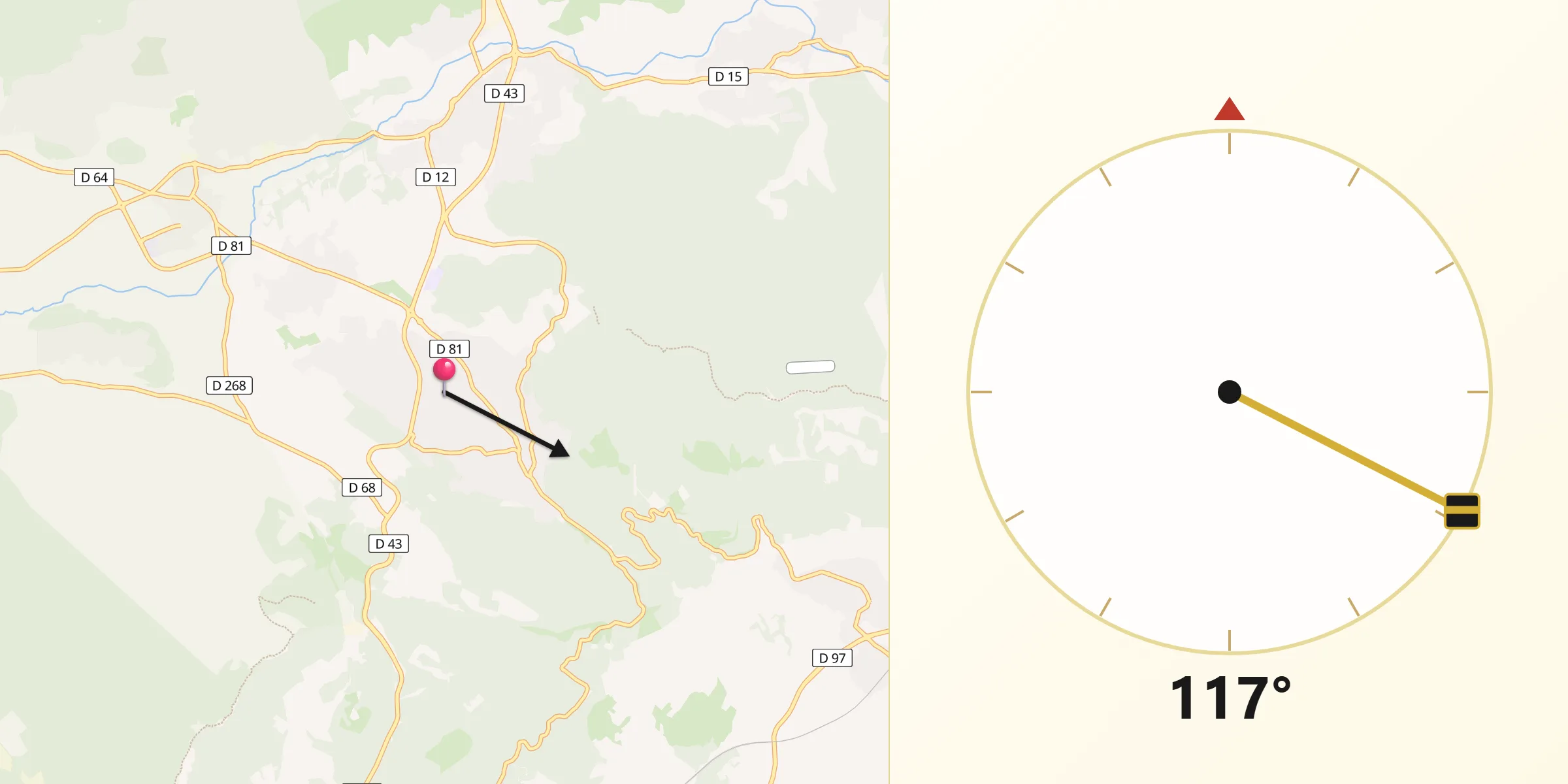 Direction vers la Qibla depuis Rocbaron