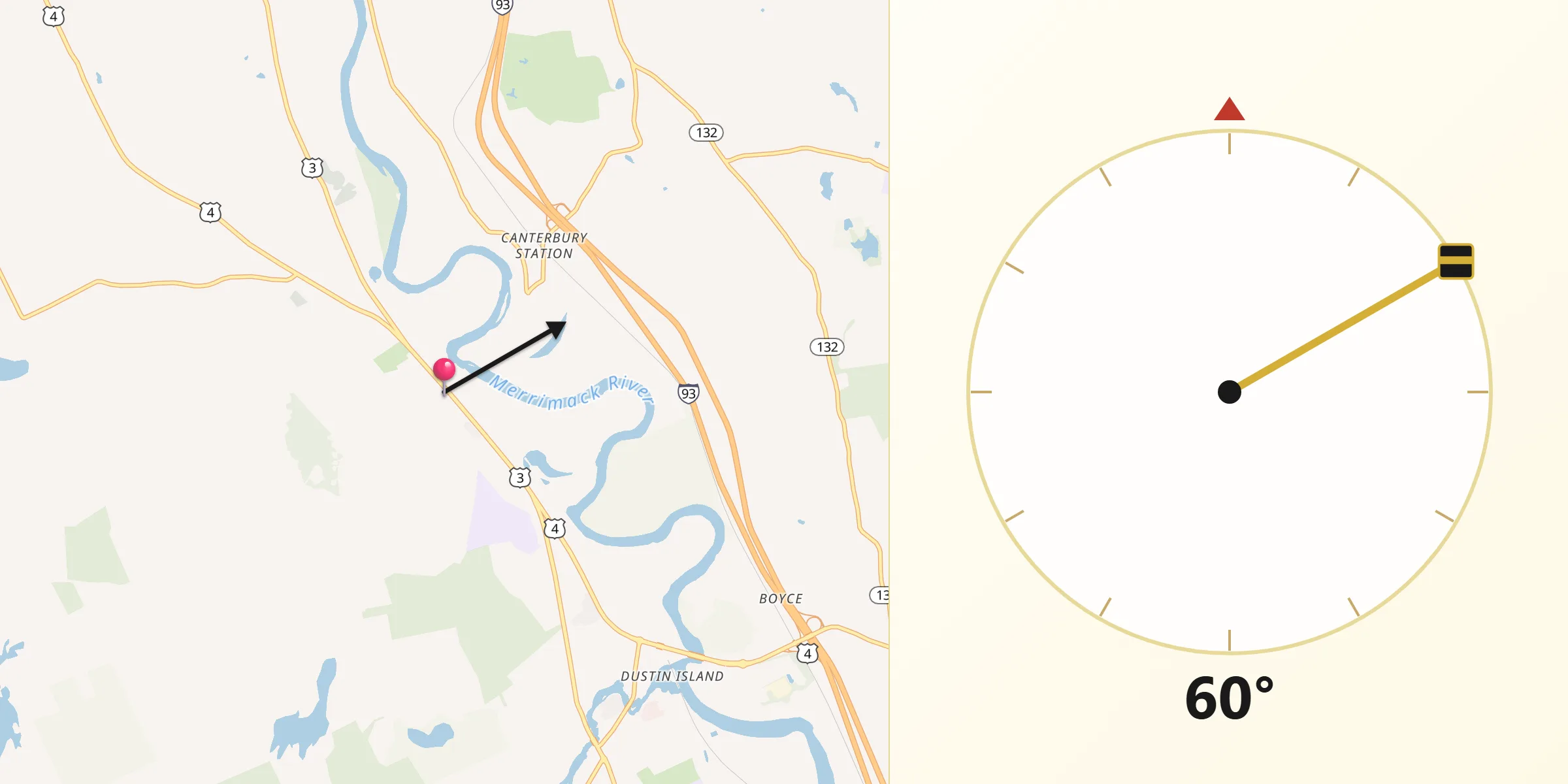 Qibla Direction from Boscawen
