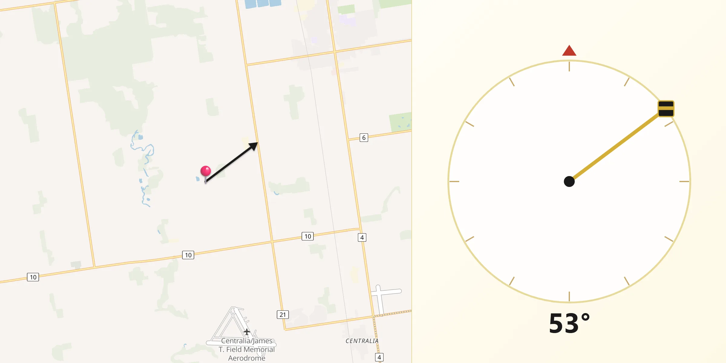 Qibla Direction from South Huron