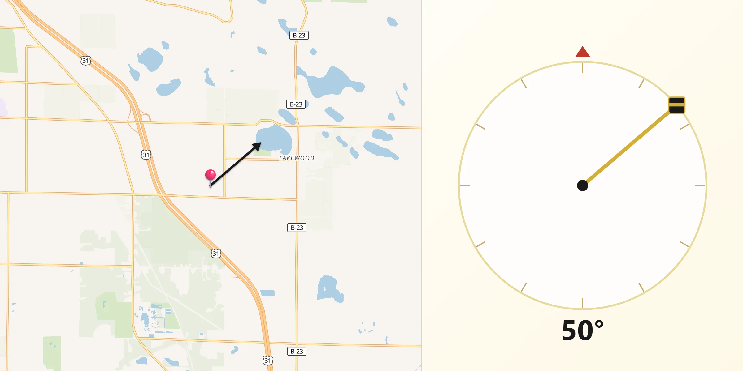 Qibla Direction from Lakewood Club