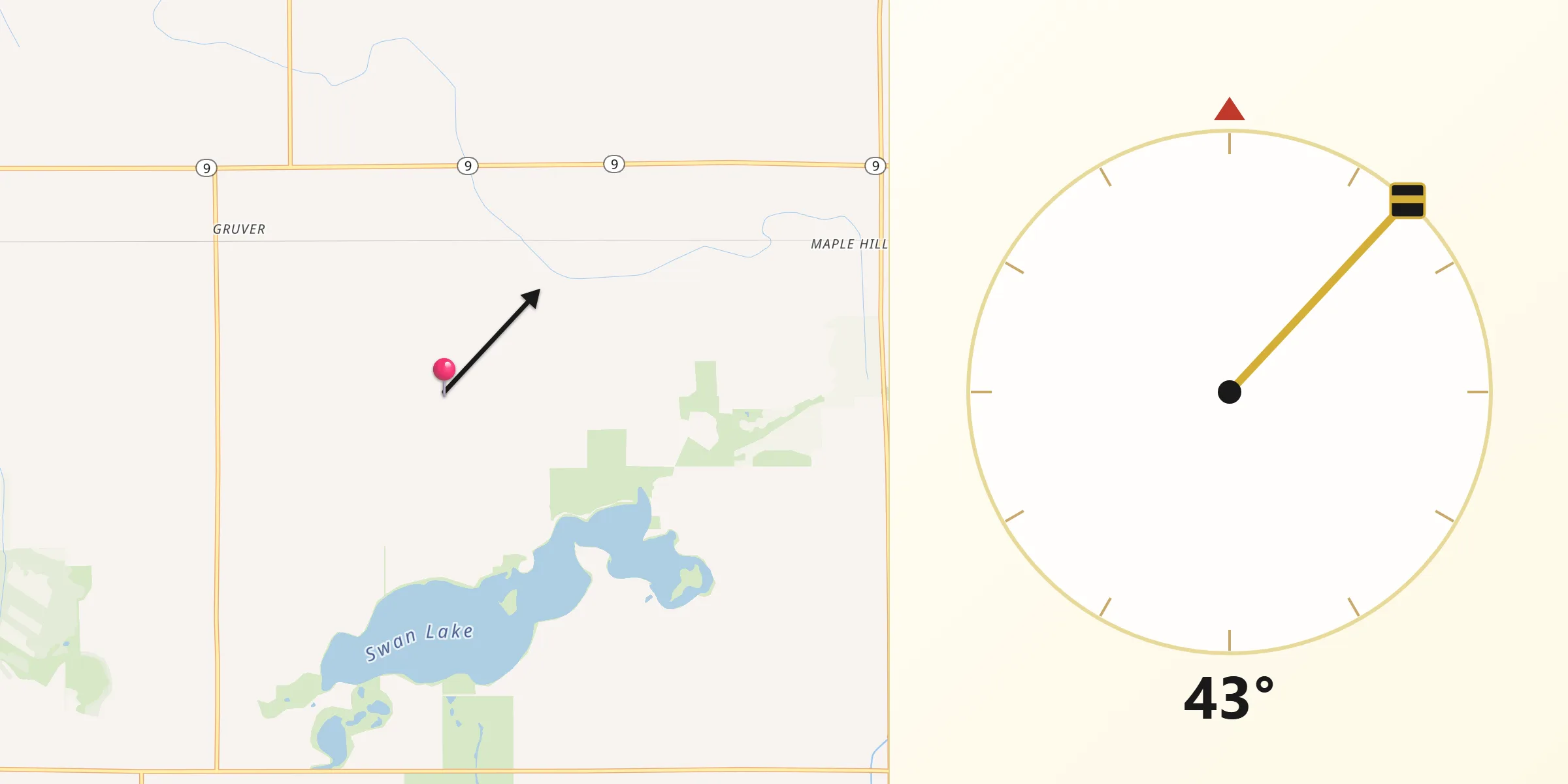 Qibla Direction from Emmet