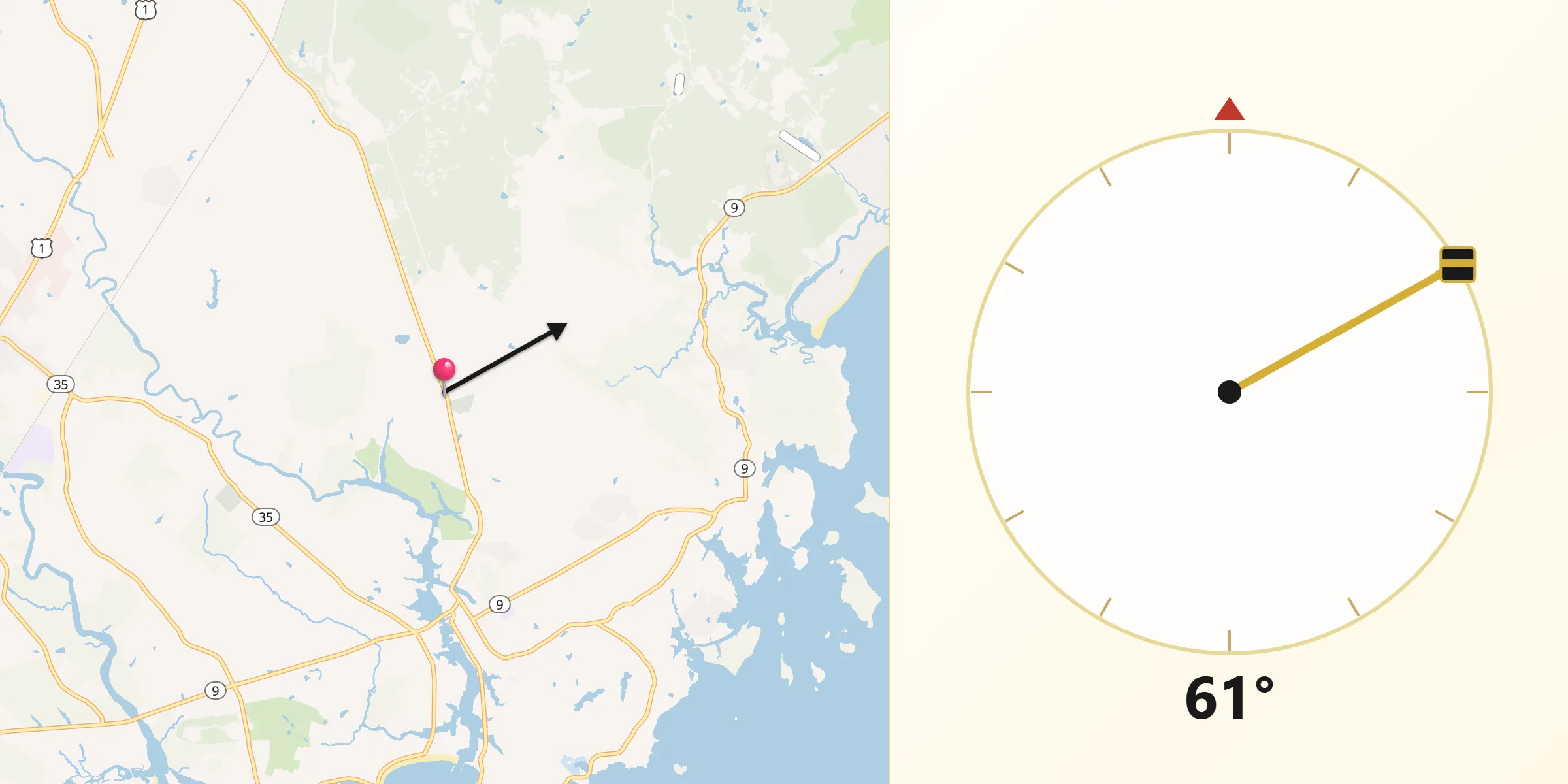 Qibla Direction from Arundel