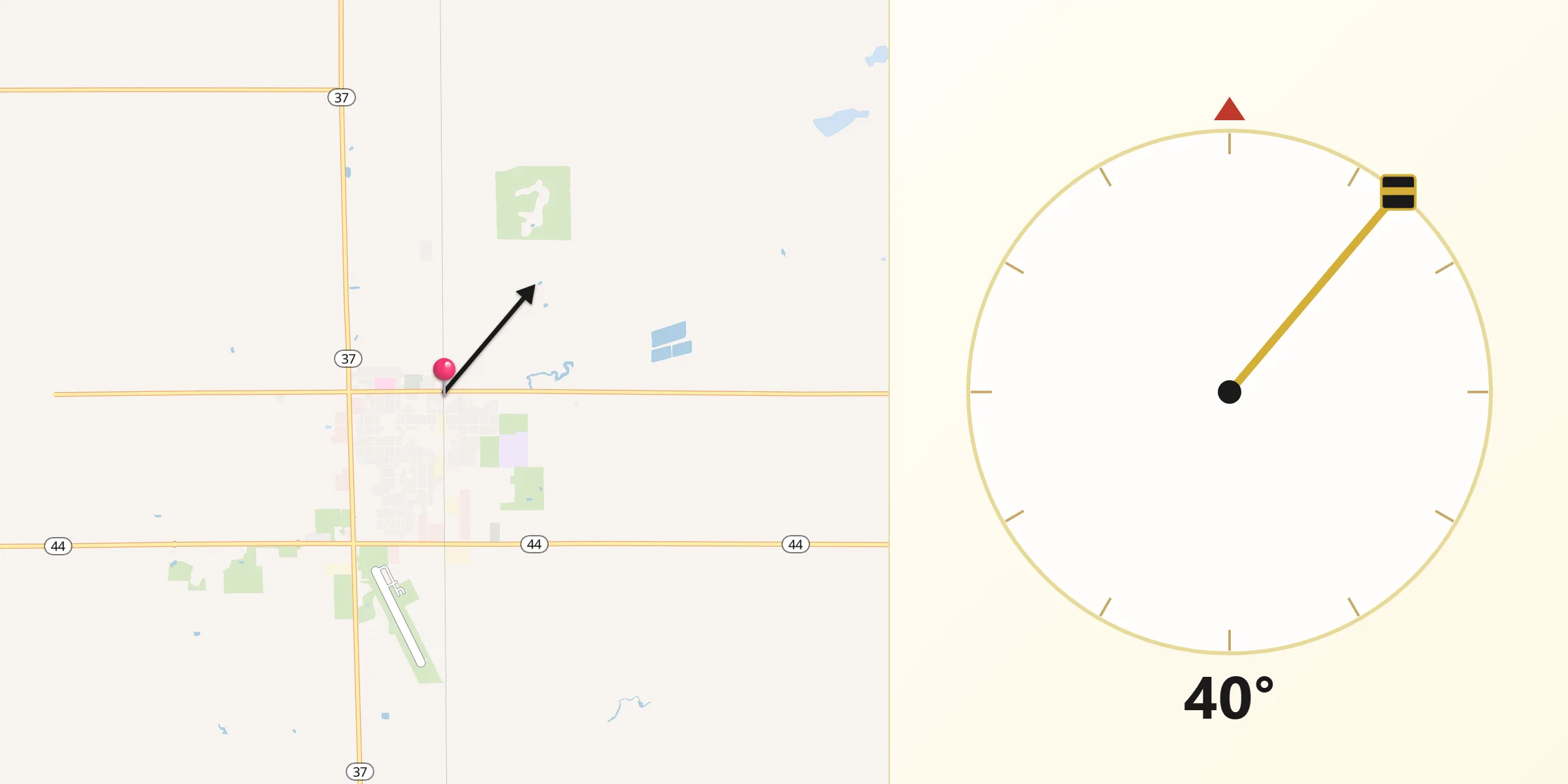 Qibla Direction from Parkston