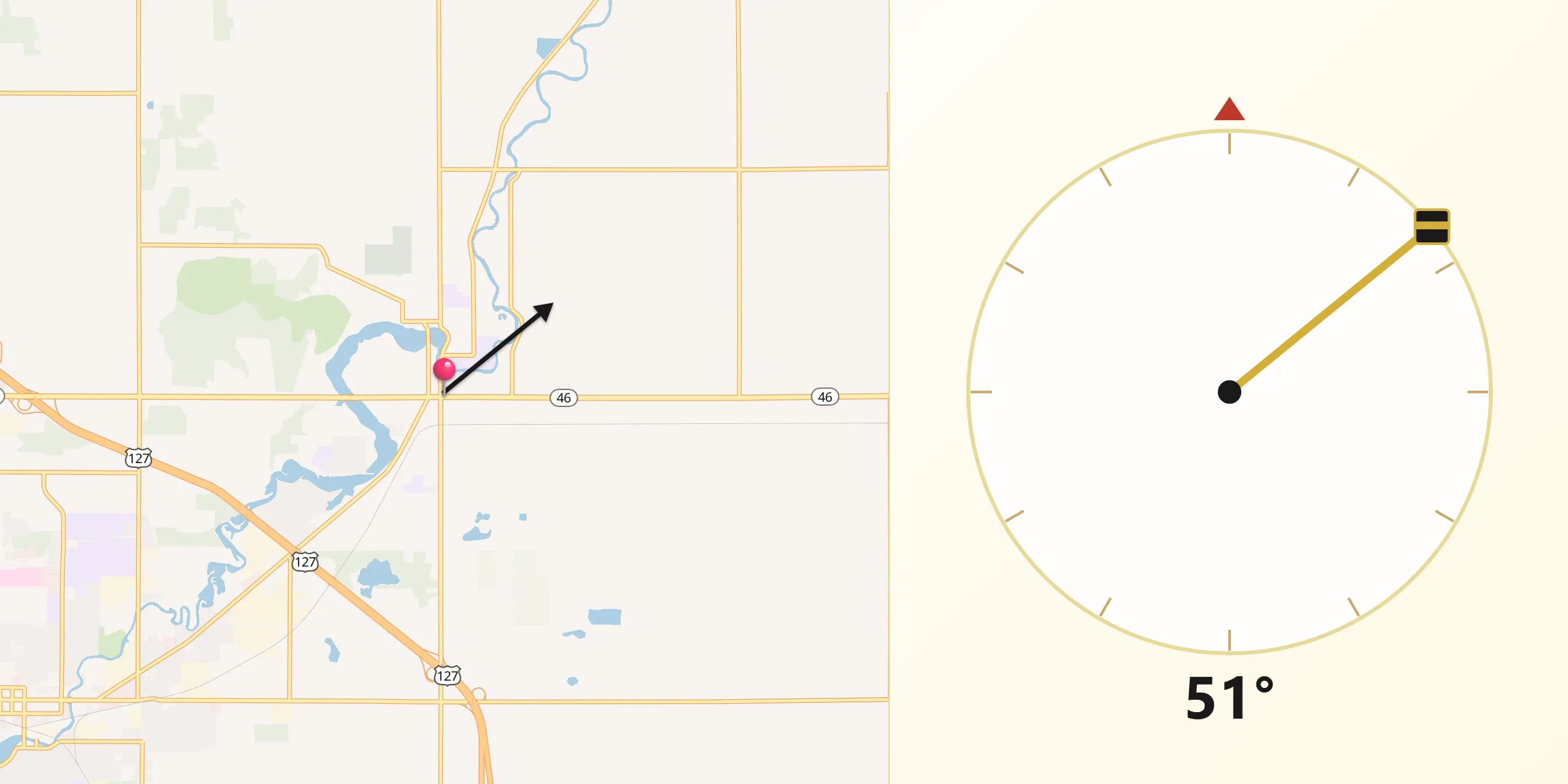 Qibla Direction from Saint Louis